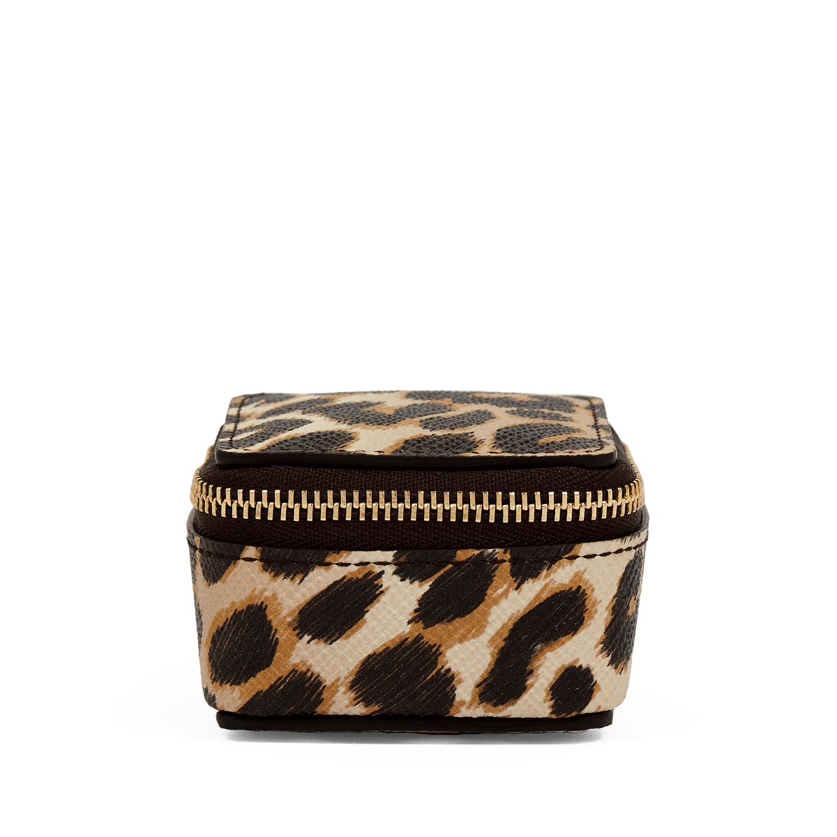 Small Square Trinket Case in Panama in Leopard | Smythson