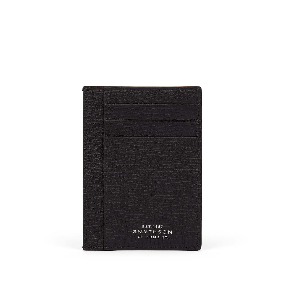Large Flat Card Holder in Ludlow in Black | Smythson