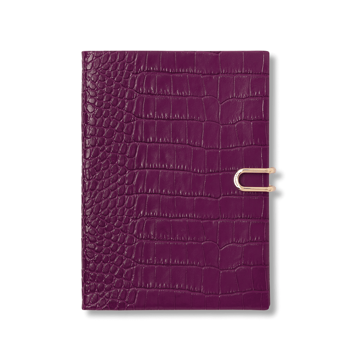 Soho Notebook with Slide Closure in Mara in Purple | Smythson