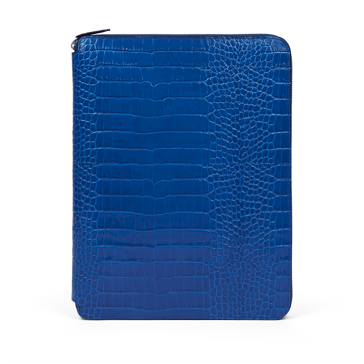 Smythson A4ノートカバー A4 Writing Folder with Zip in Mara in Cerulean | Smythson United