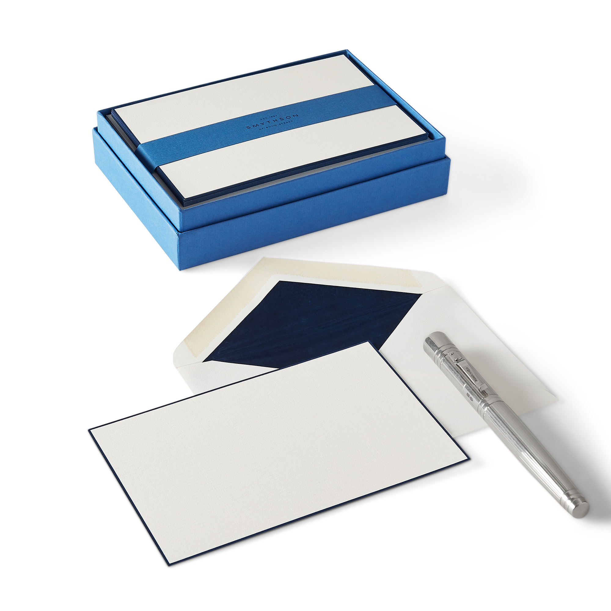 Bordered Correspondence Cards - Navy