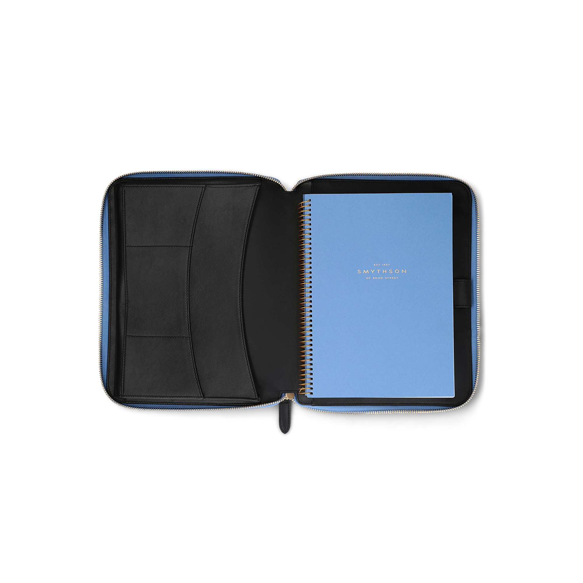 A5 Writing Folder with Zip in Panama - Nile Blue