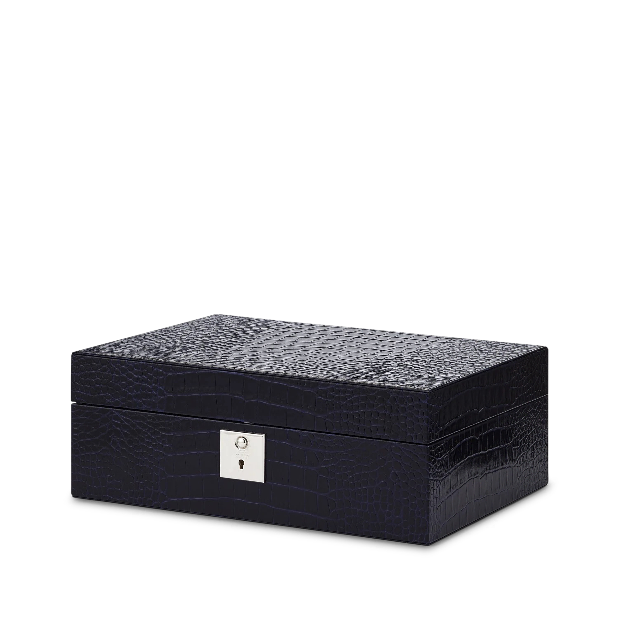 Jewellery Box with Travel Tray in Mara - Navy