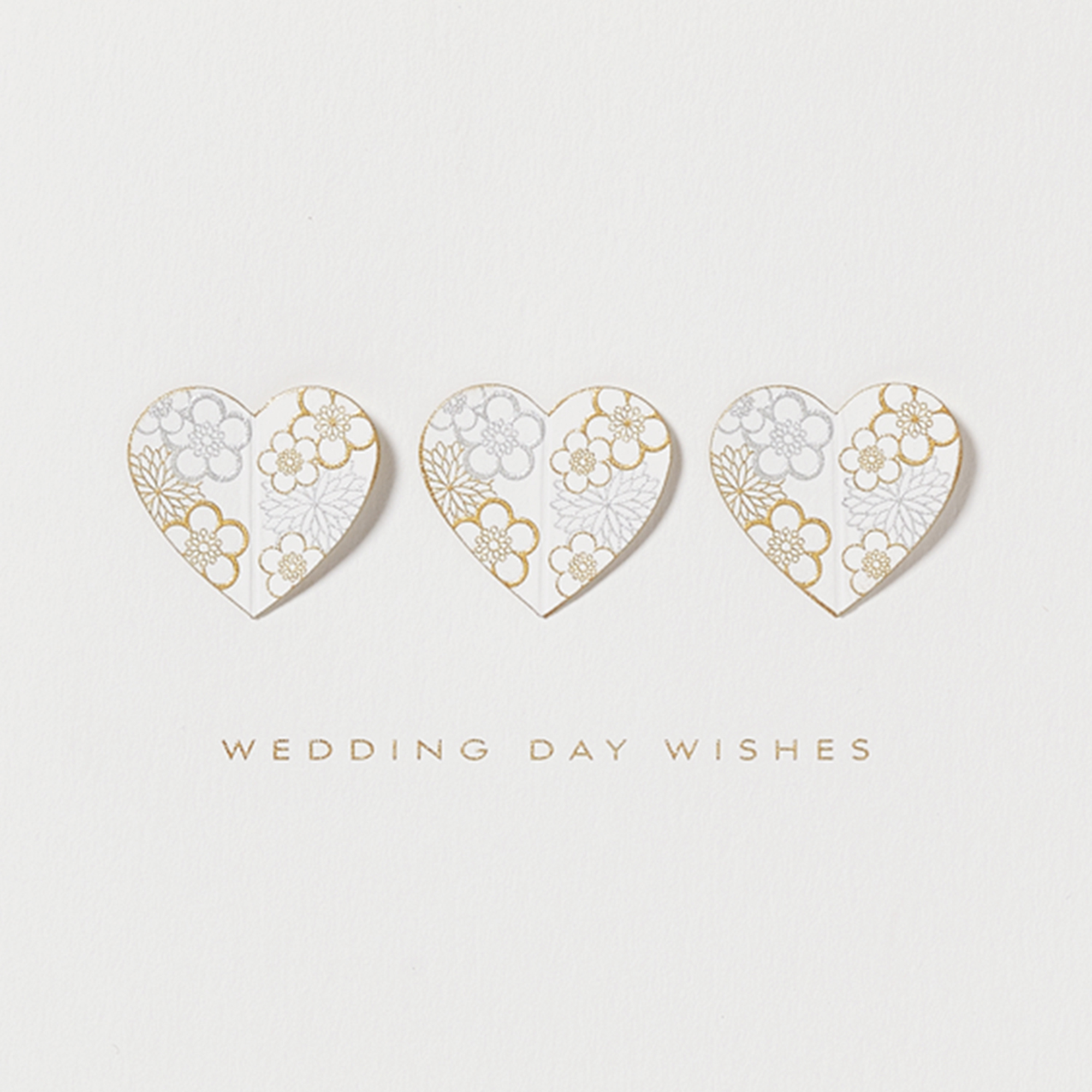 Wedding Hearts Card - White