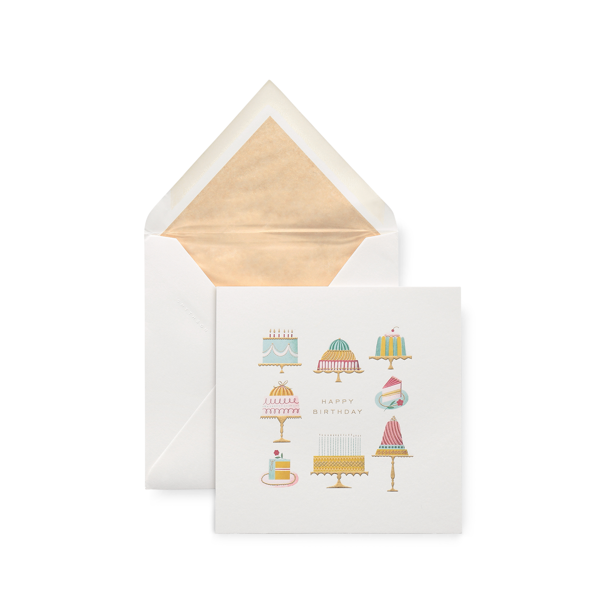 Birthday Cakes Card - White