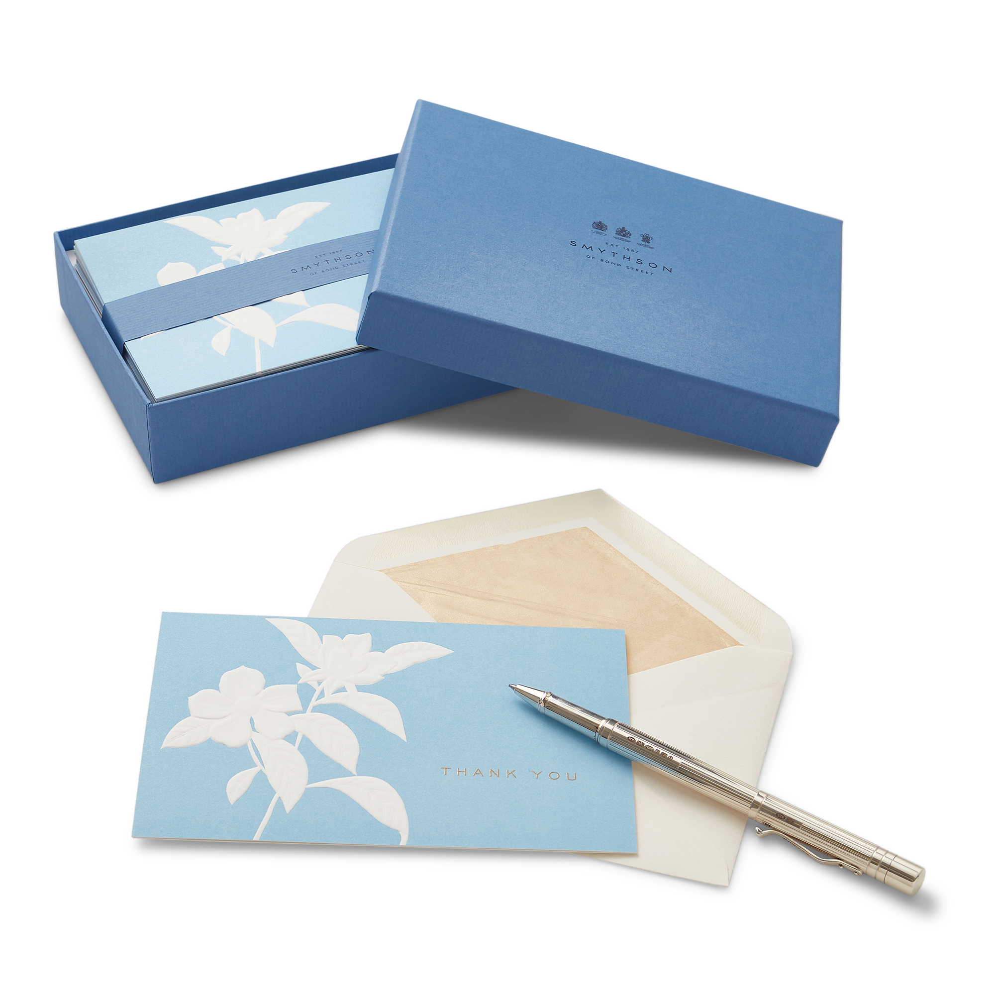 Floral Thank You Notelets - Floral Blue