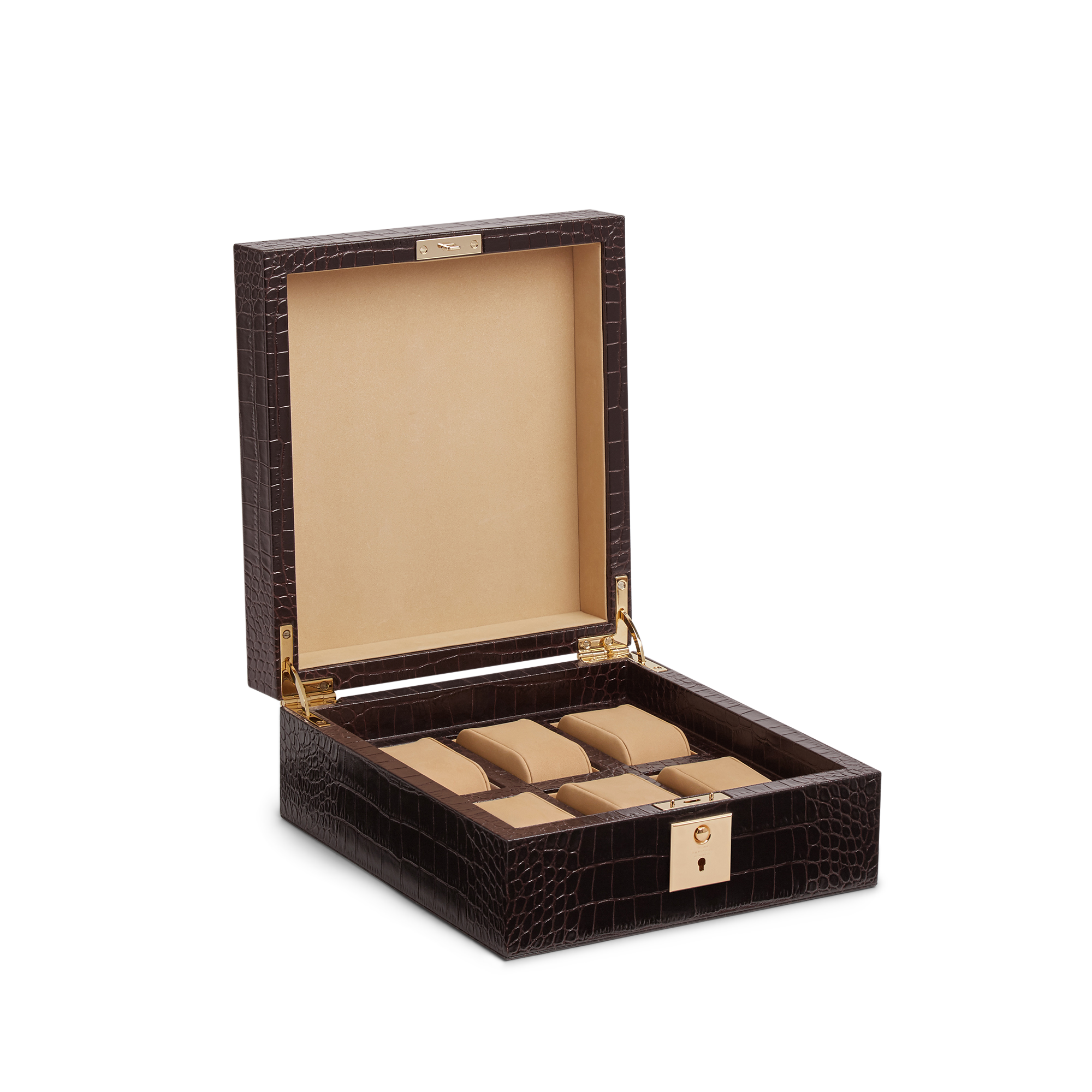 Lockable Watch Box in Mara - Brown