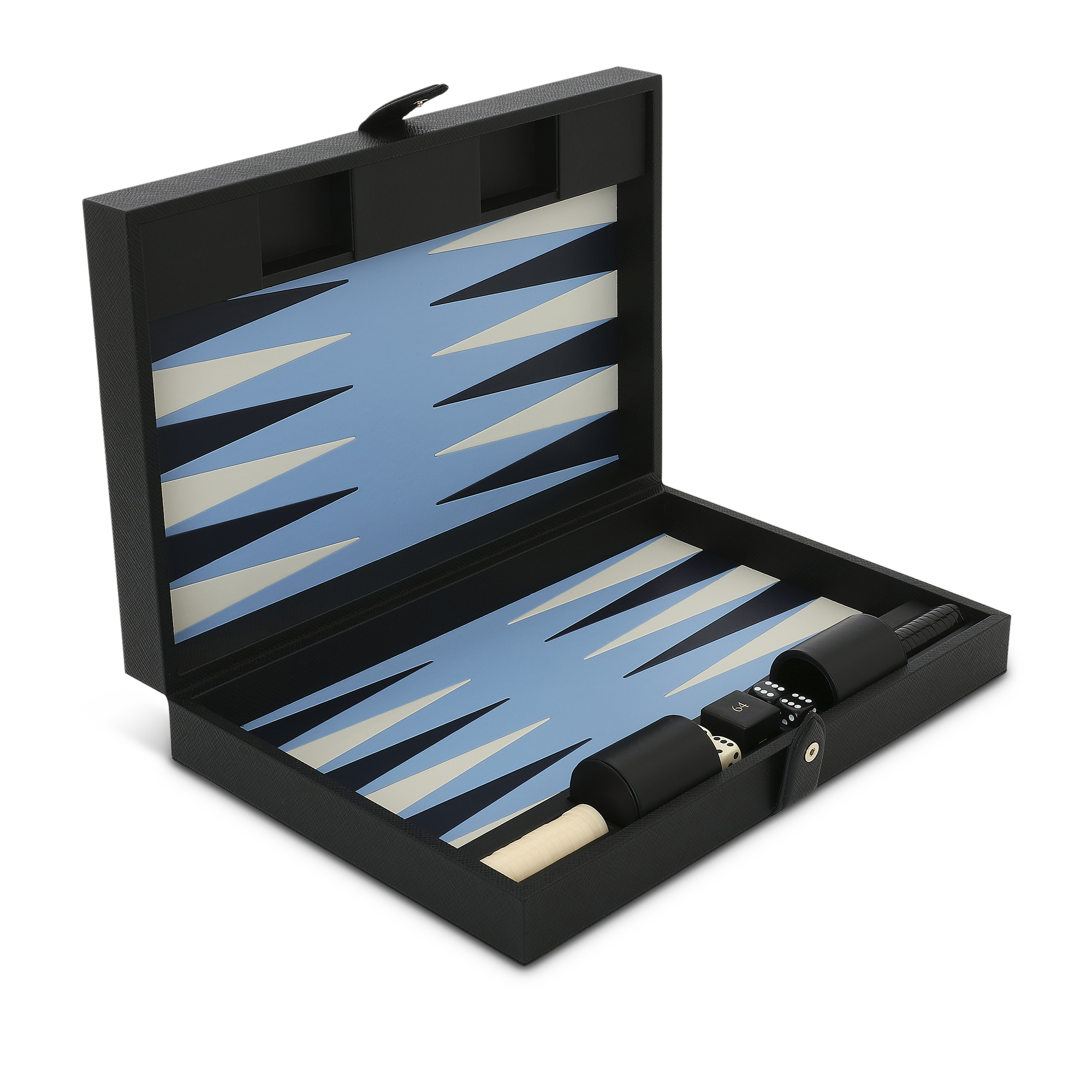 Medium Backgammon Case in Panama - Black