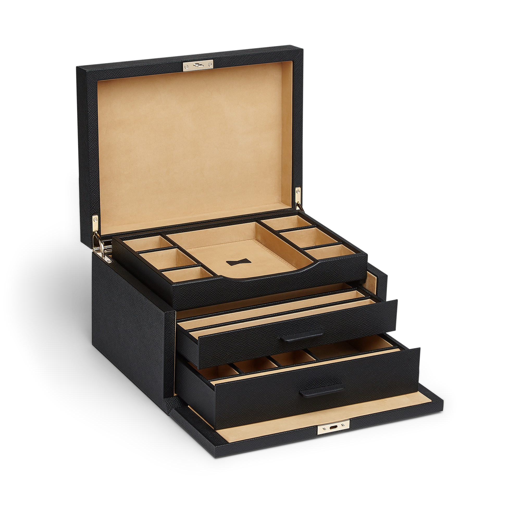 3 Drawer Jewelry Box in Panama - Black
