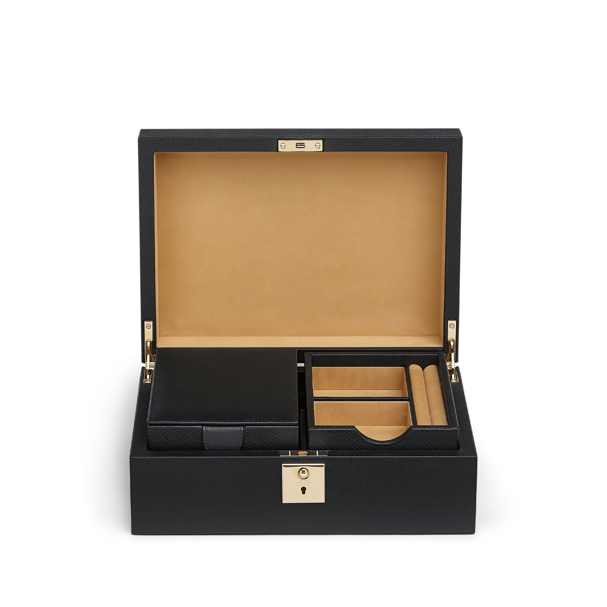 Jewellery Box with Travel Tray in Panama - Black