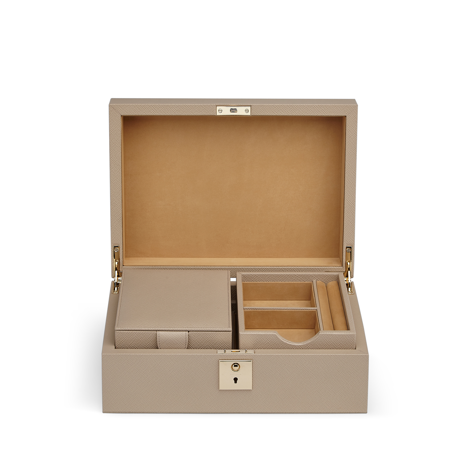 Jewellery Box with Travel Tray in Panama - Sandstone