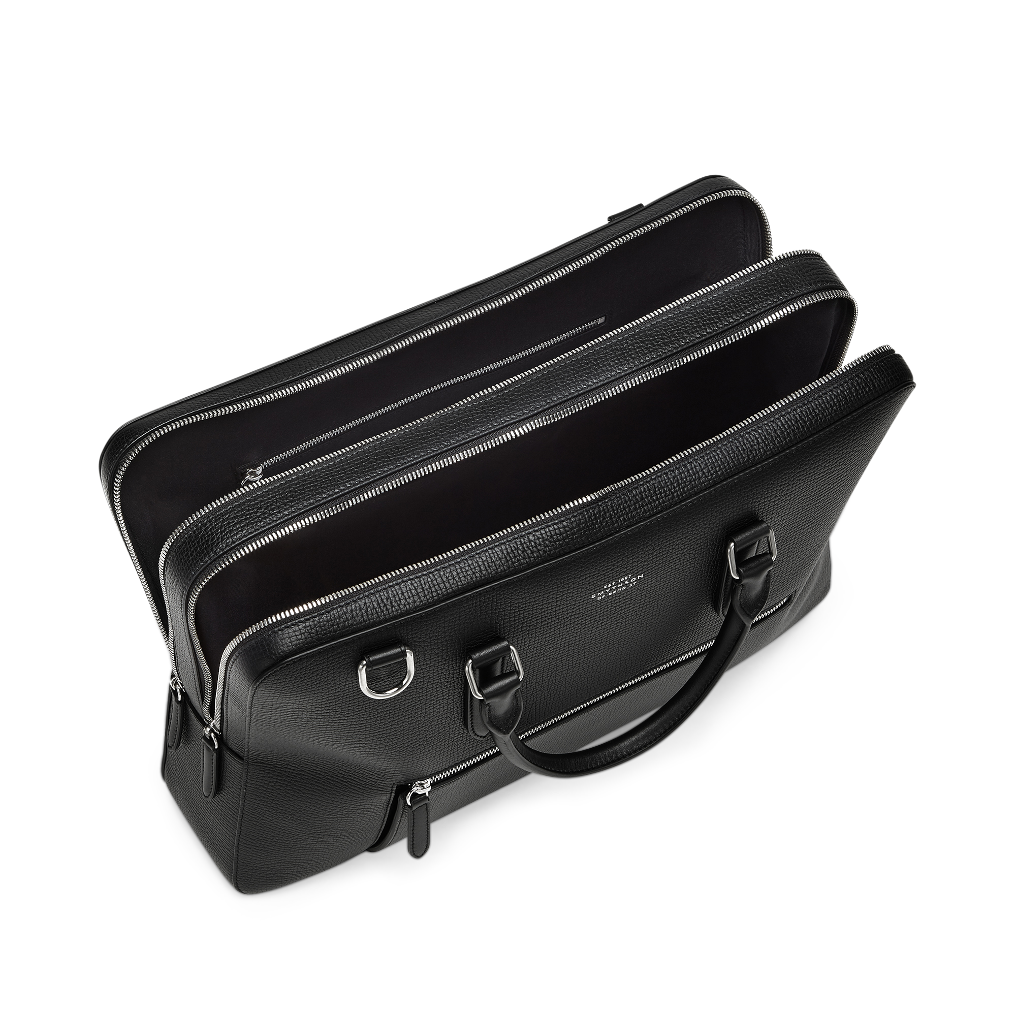 Large Briefcase with Zip Front in Ludlow - Black