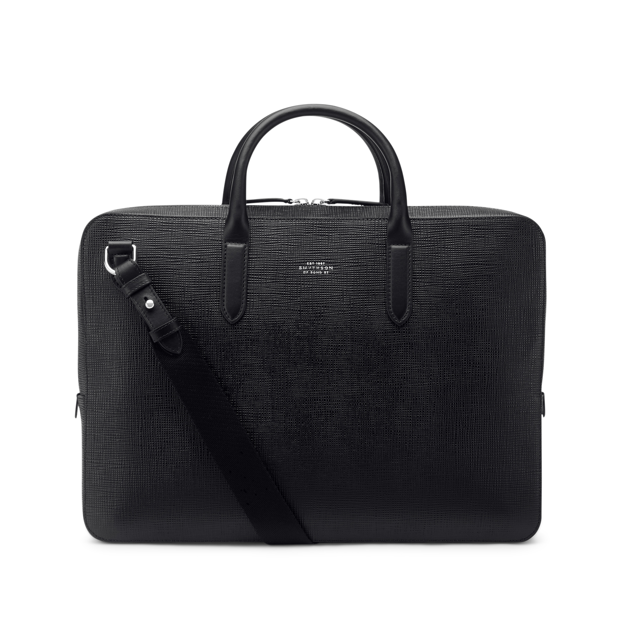 Lightweight Slim Briefcase in Panama - Black
