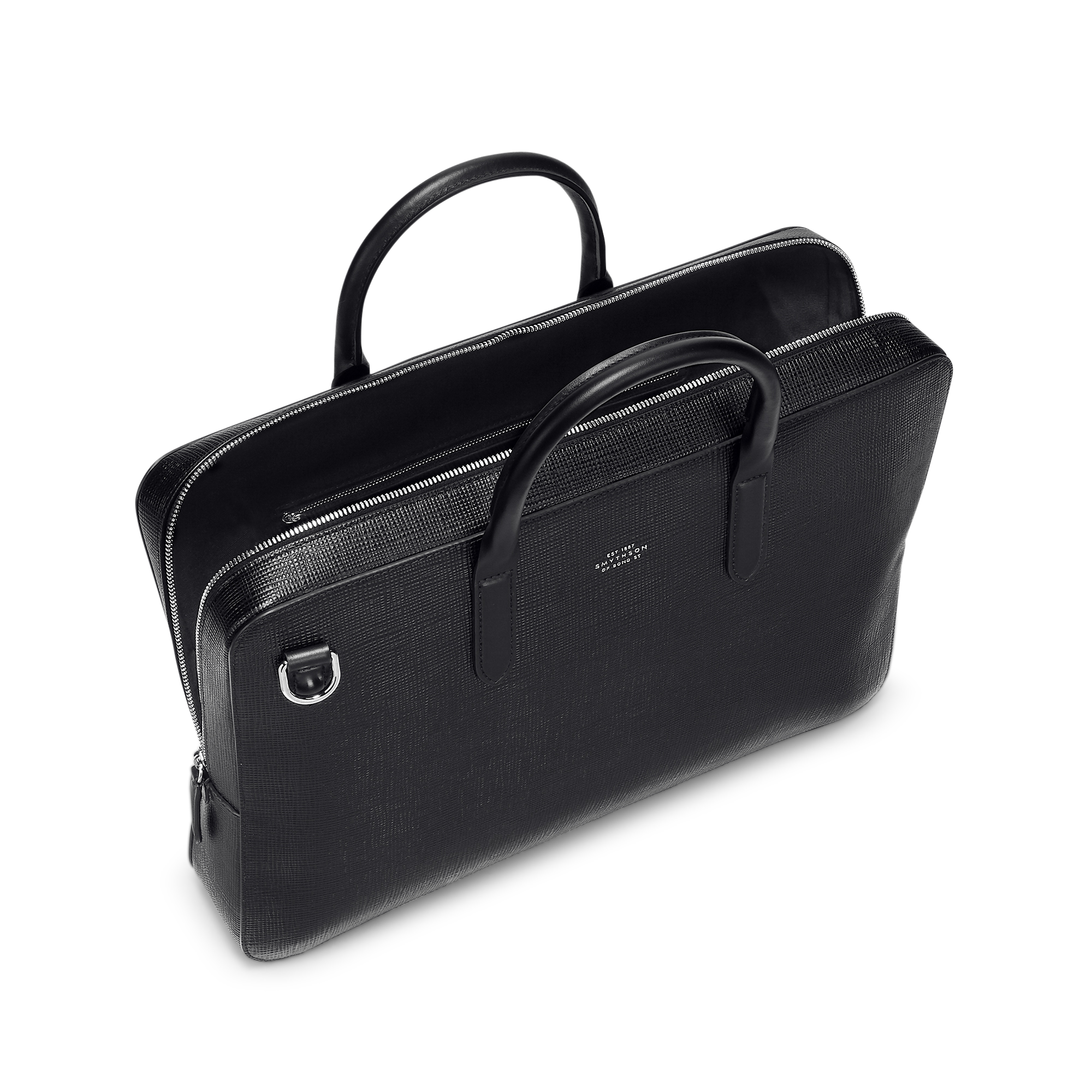 Lightweight Slim Briefcase in Panama - Black