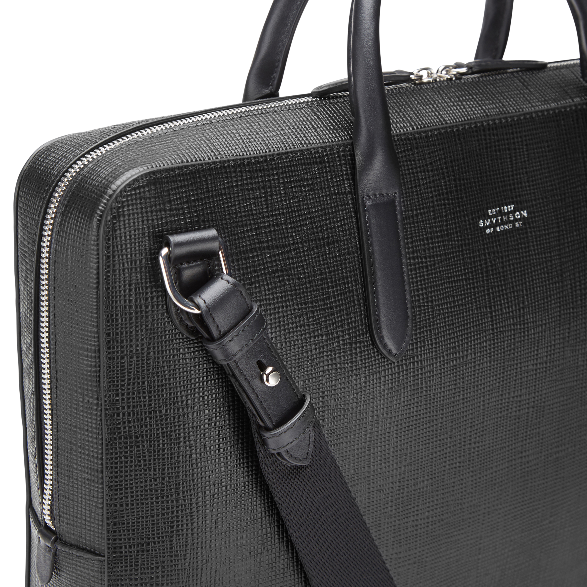 Lightweight Slim Briefcase in Panama - Black