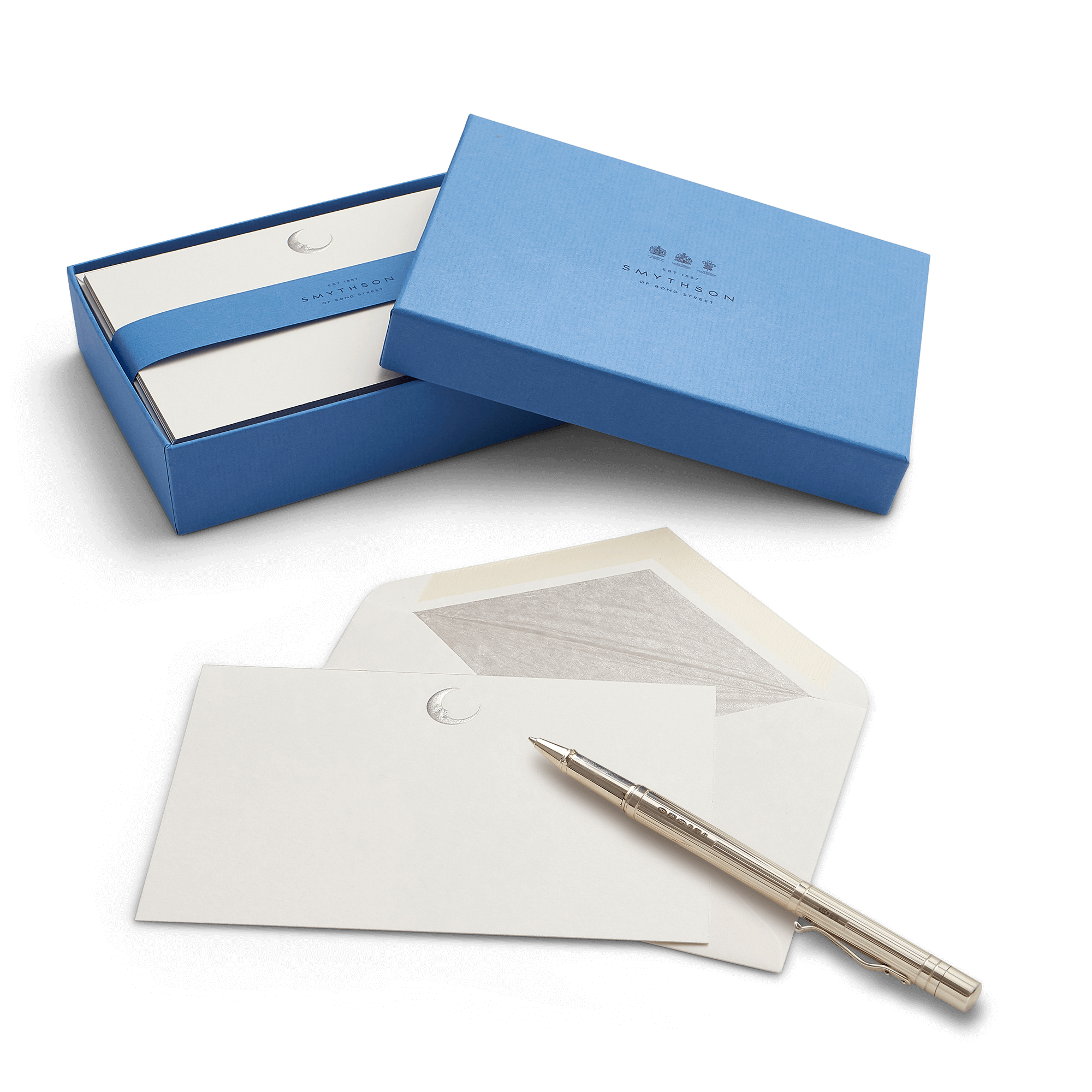 Moon Motif Correspondence Cards - White