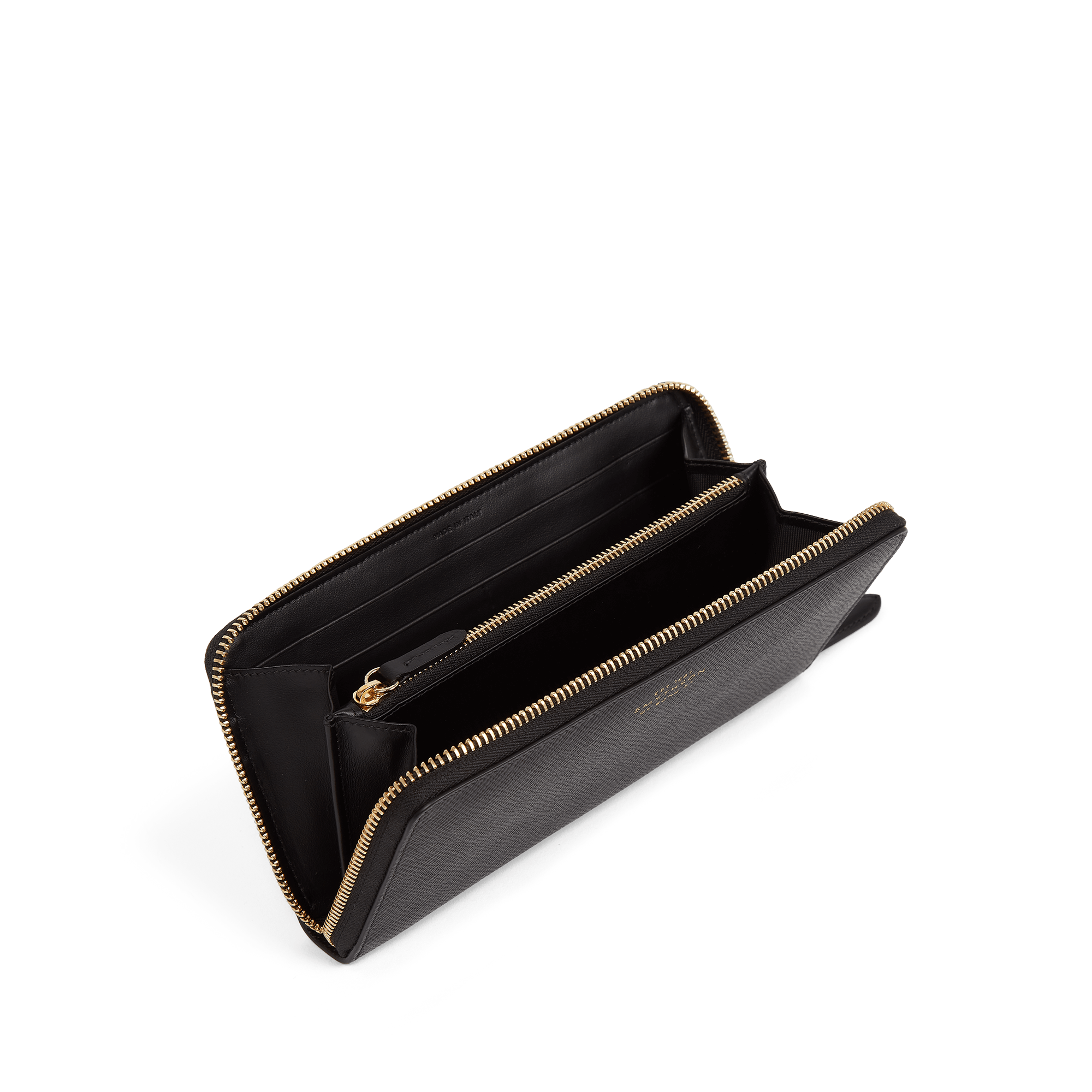 Large Zip Around Purse in Panama - Black