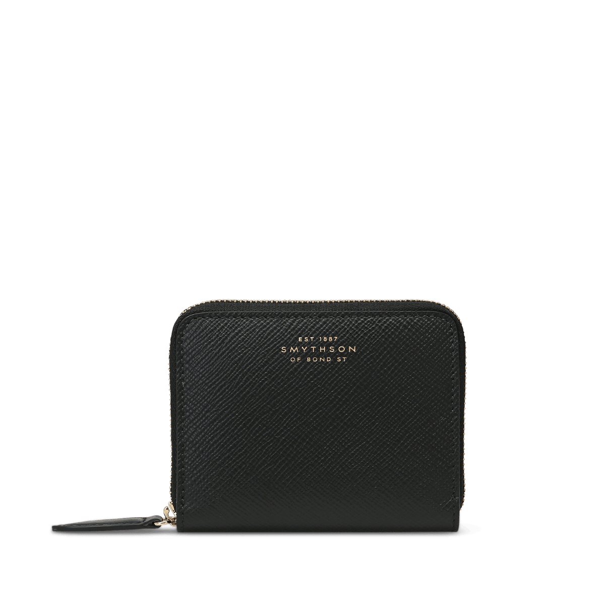 Small Zip Around Purse in Panama in Black | Smythson