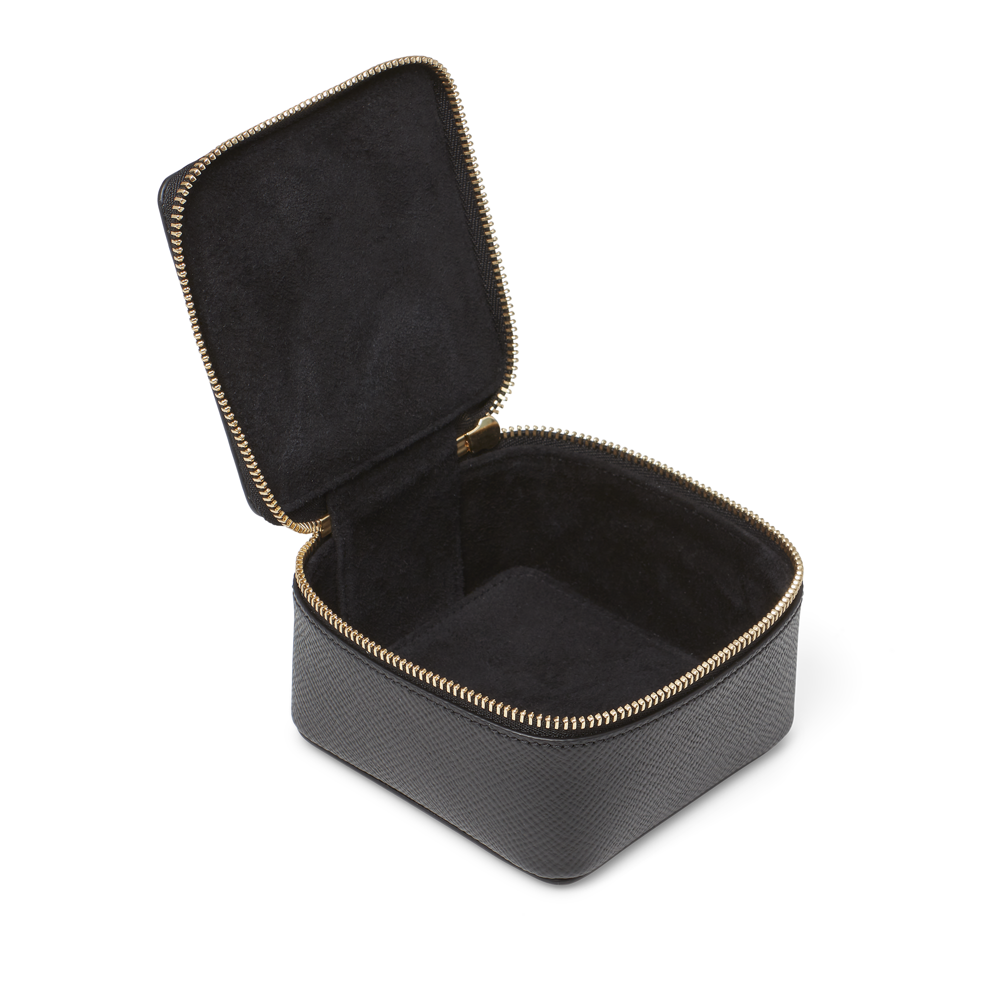 Medium Square Trinket Case in Panama - Black