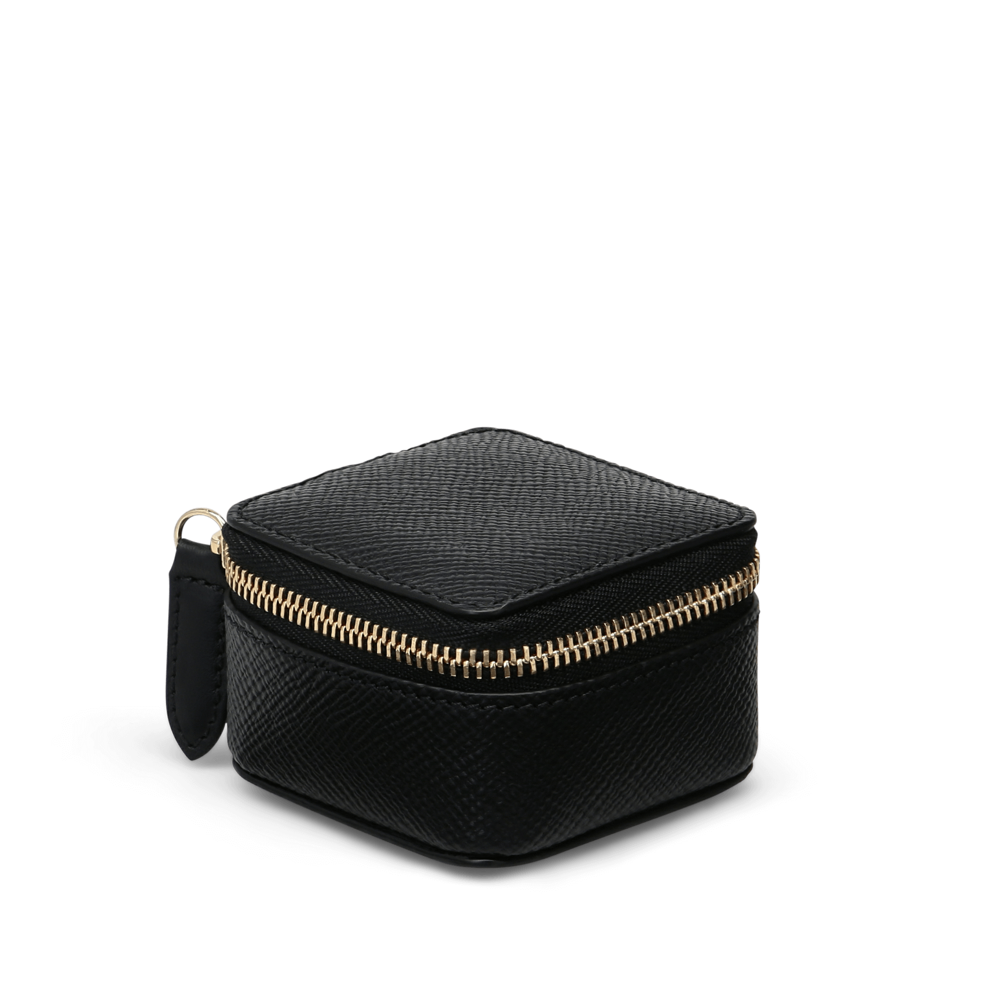 Small Square Trinket Case in Panama - Black