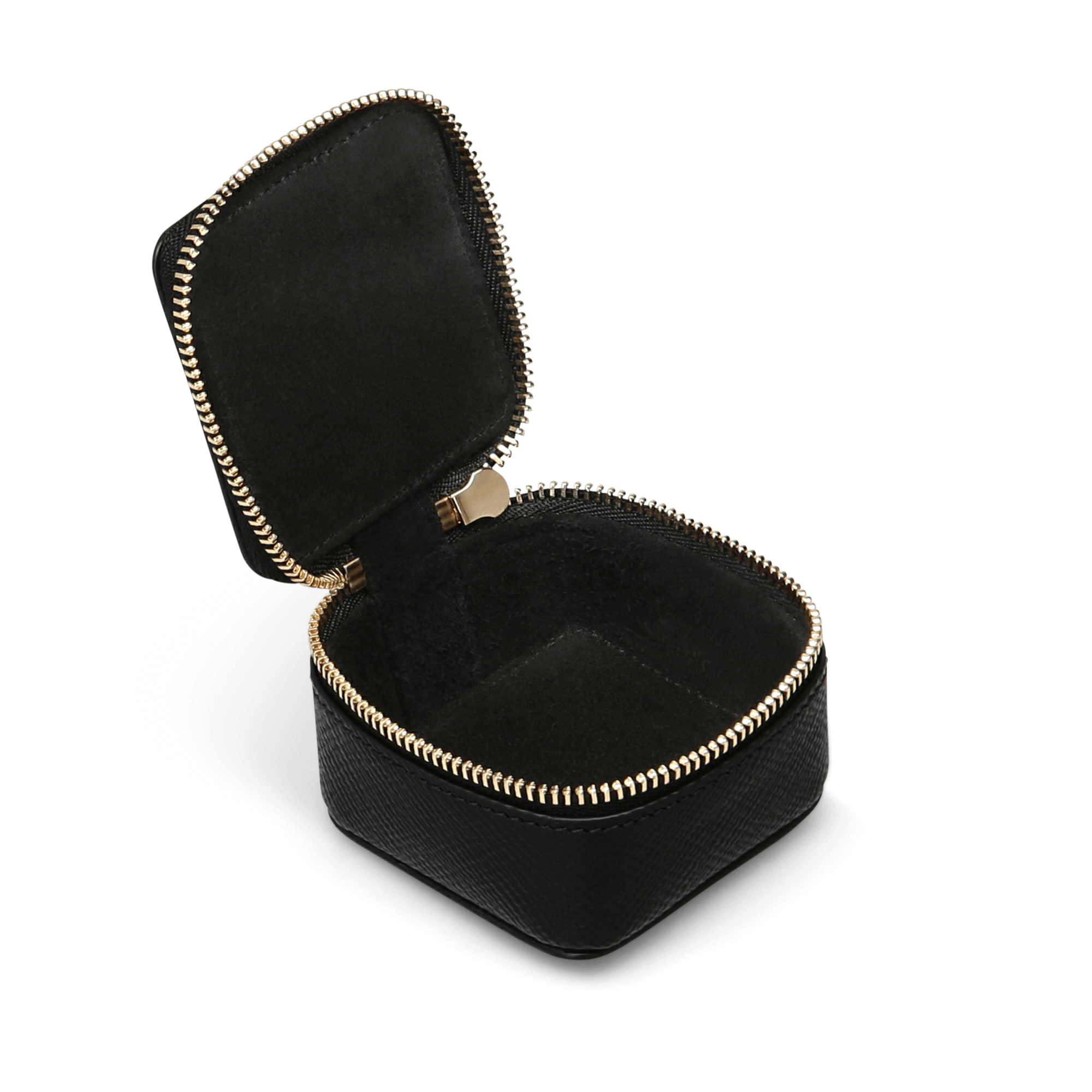 Small Square Trinket Case in Panama - Black