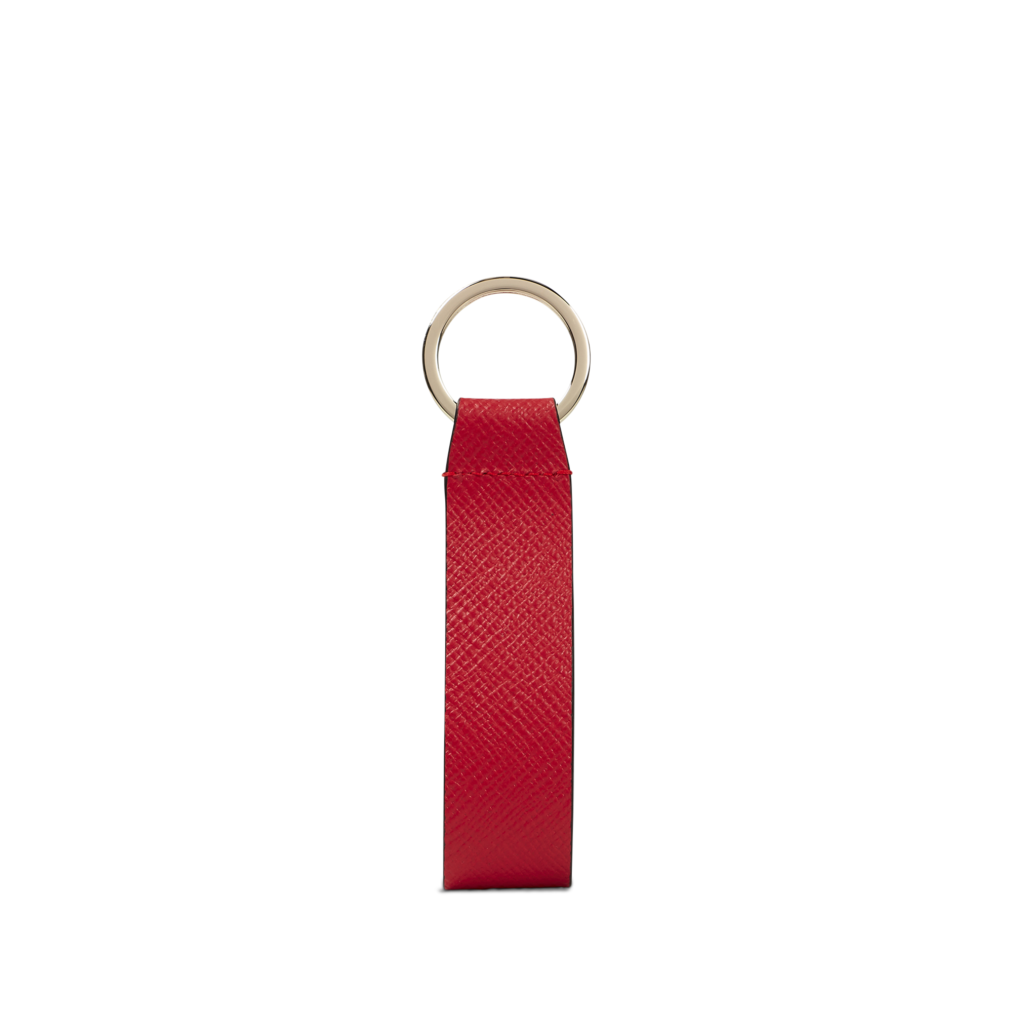 Keyring with Leather Strap in Panama - Scarlet Red