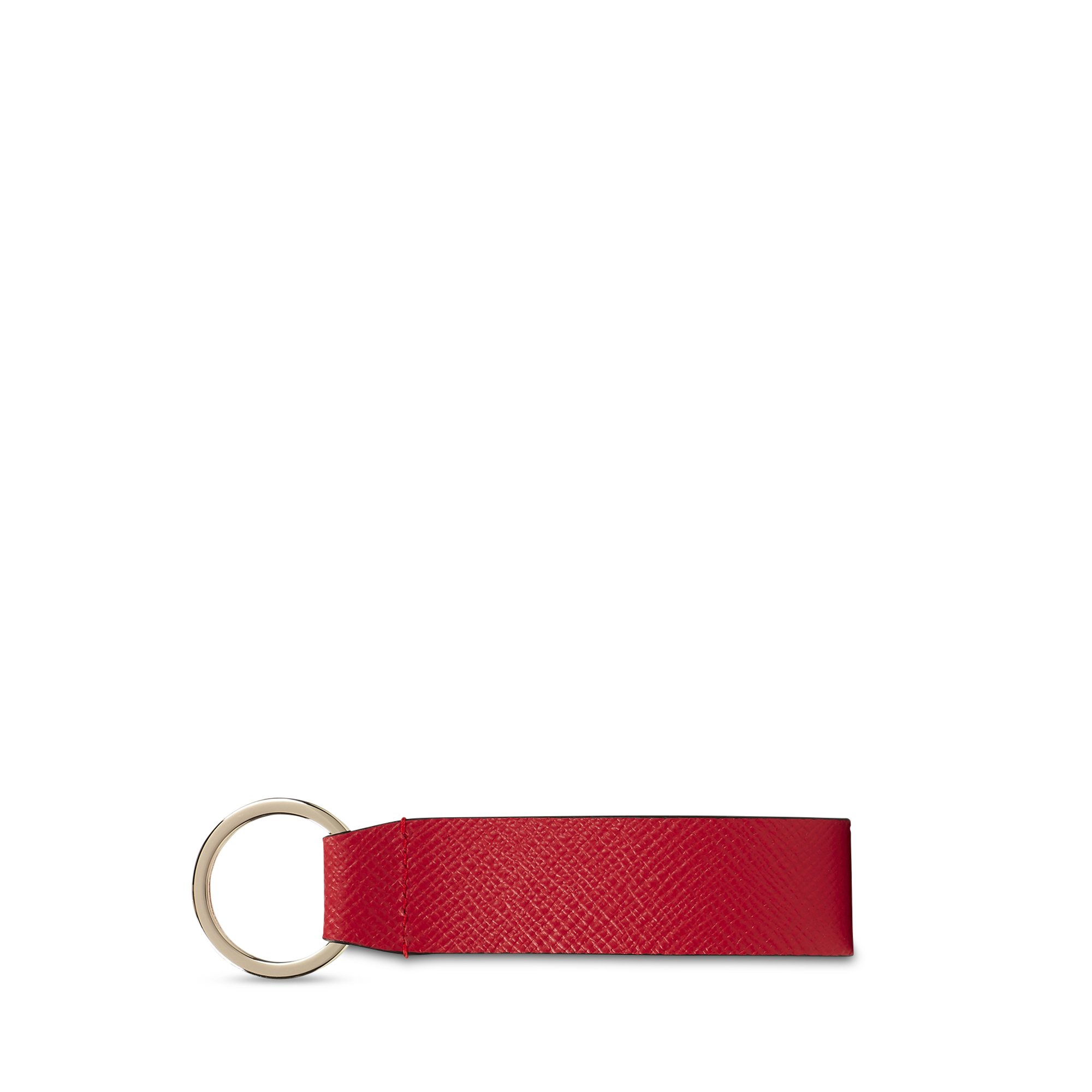 Keyring with Leather Strap in Panama - Scarlet Red