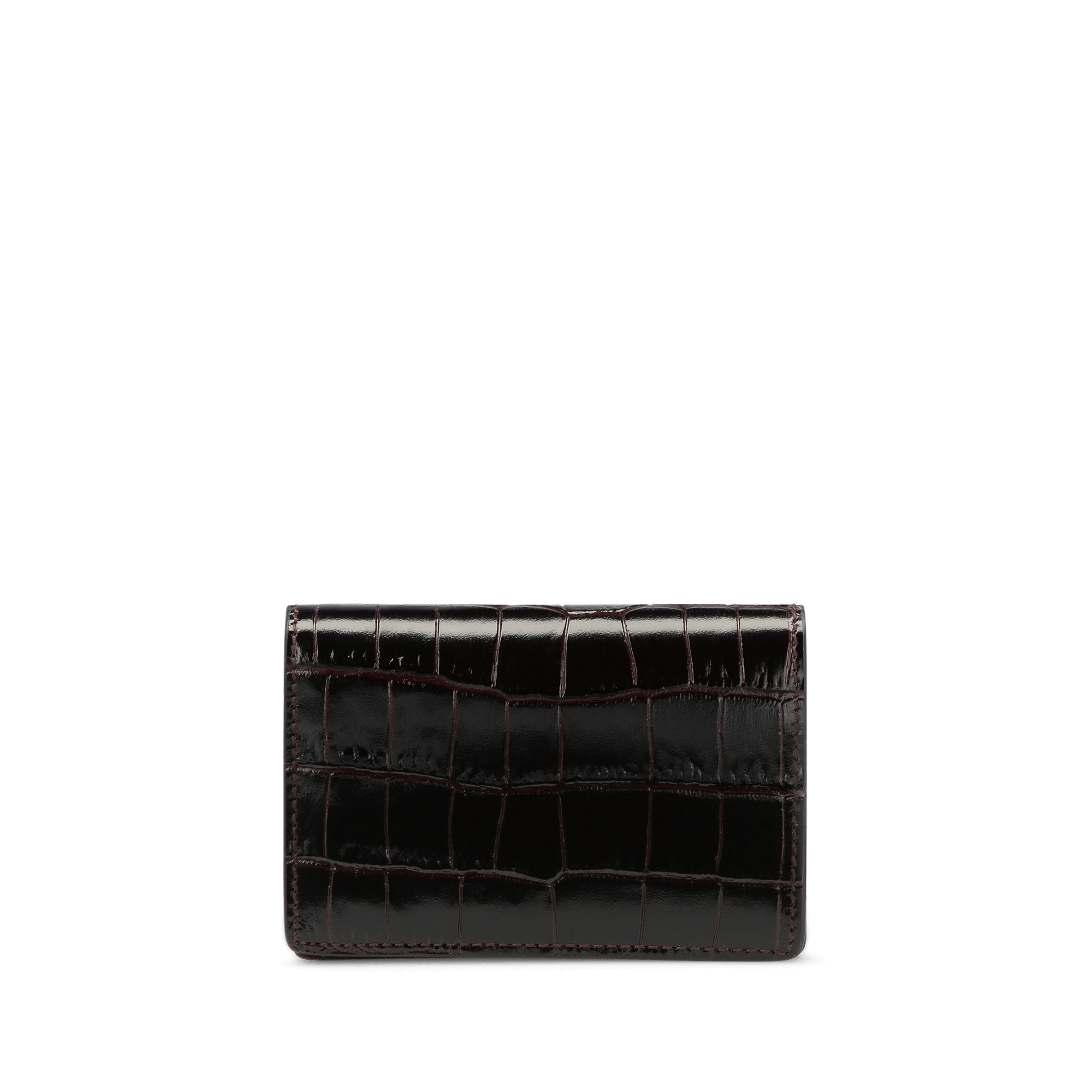 Folded Card Case with Snap Closure in Mara - Brown