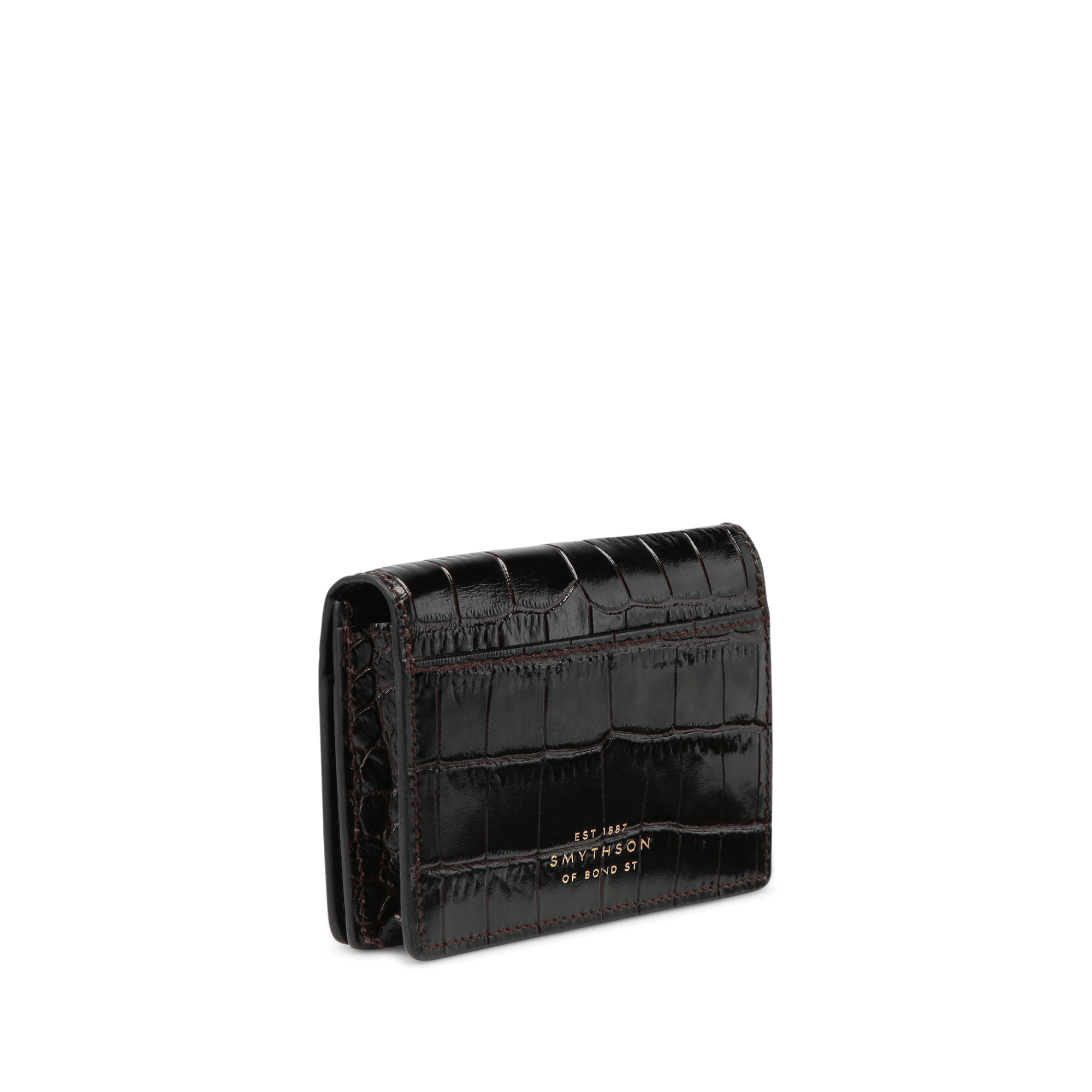 Folded Card Case with Snap Closure in Mara - Brown