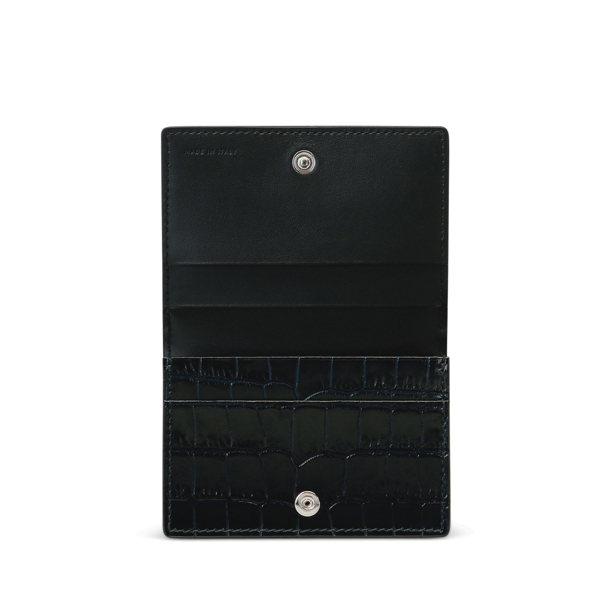 Folded Card Case with Snap Closure in Mara - Navy