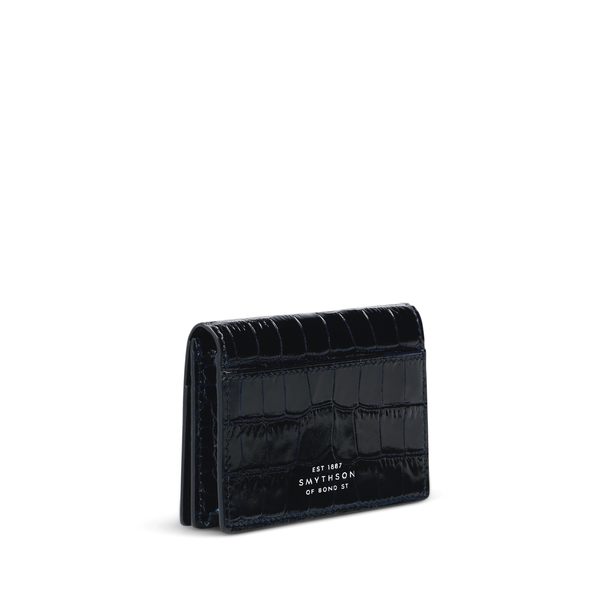 Folded Card Case with Snap Closure in Mara - Navy