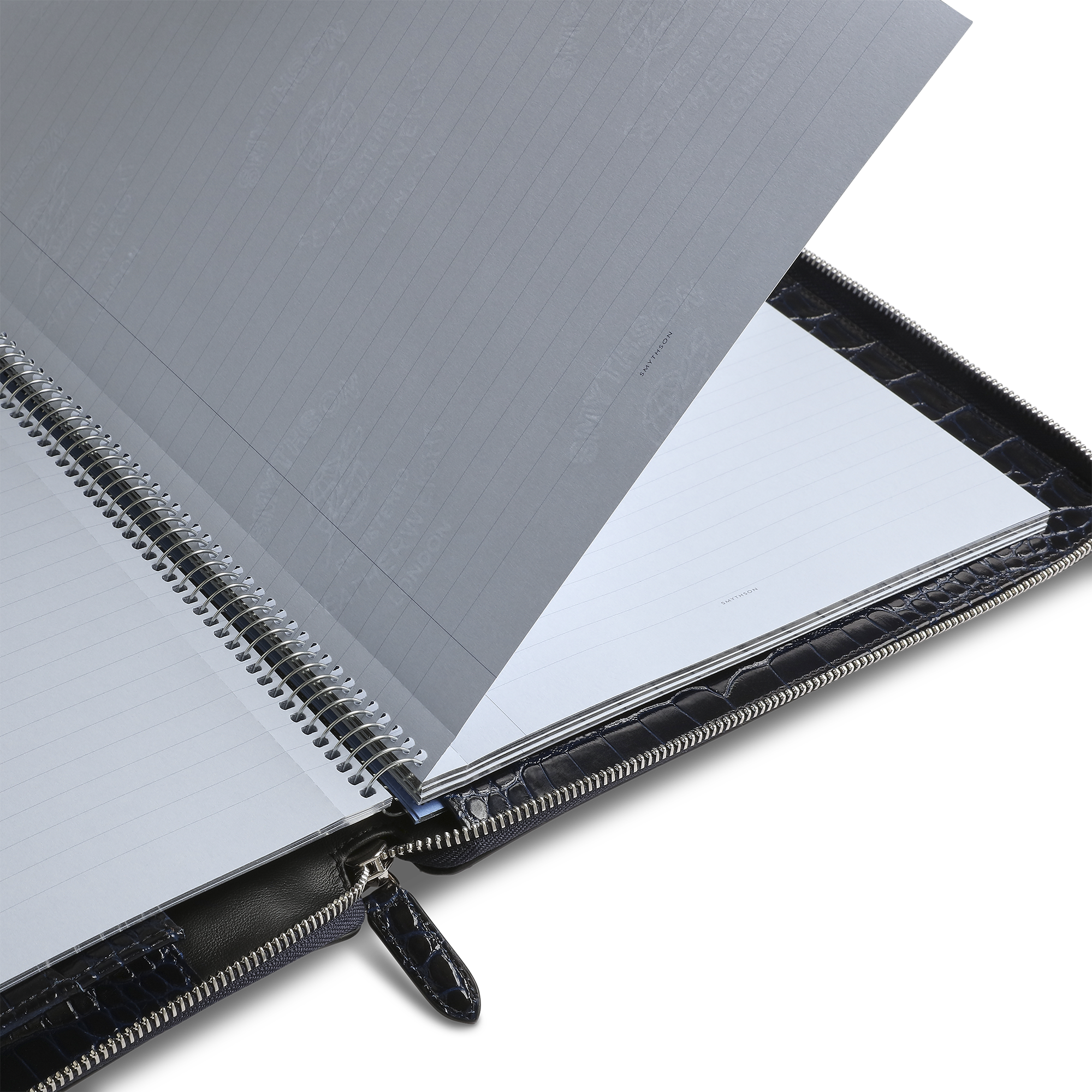 A4 Writing Folder with Zip in Mara - Navy