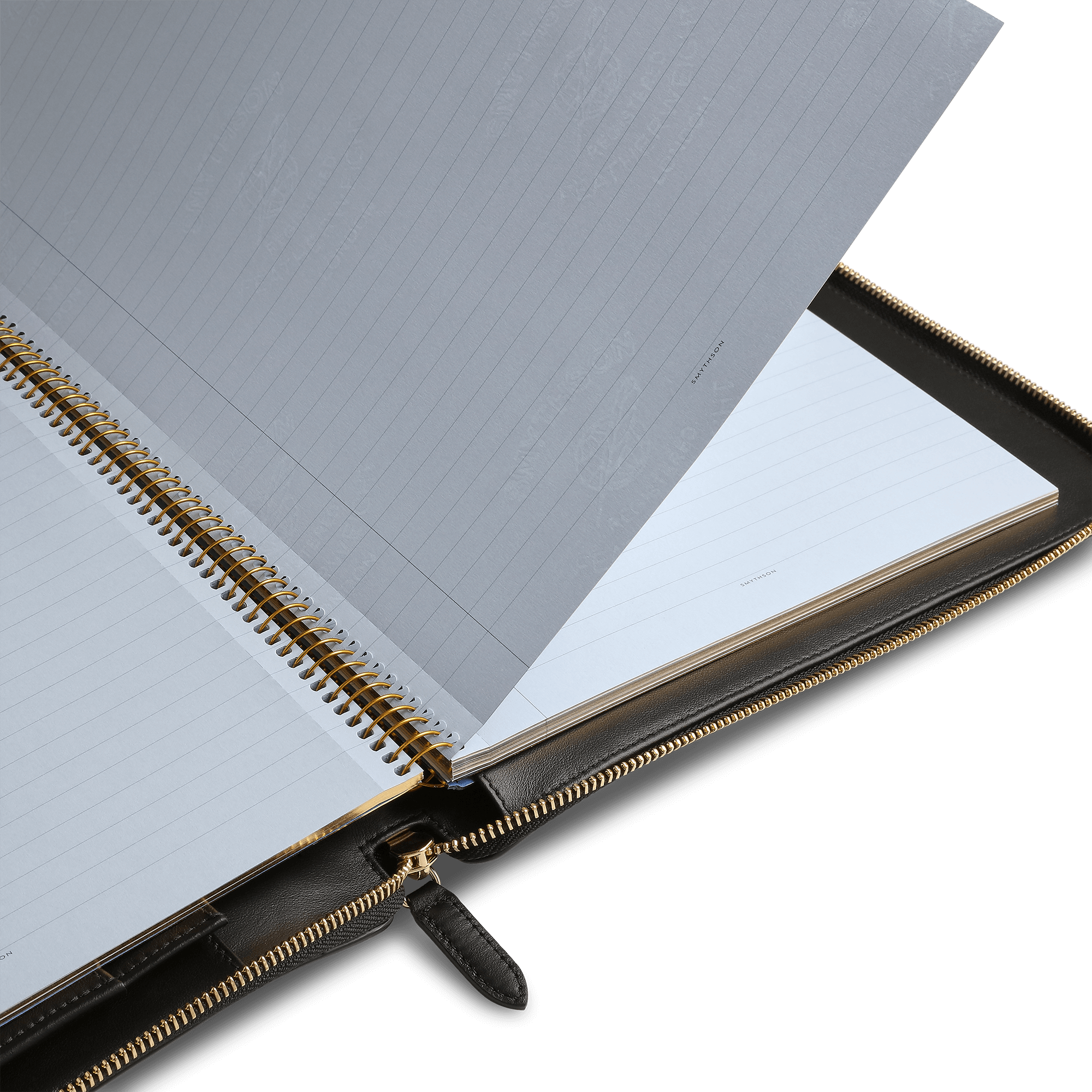 A4 Writing Folder with Zip in Panama - Black