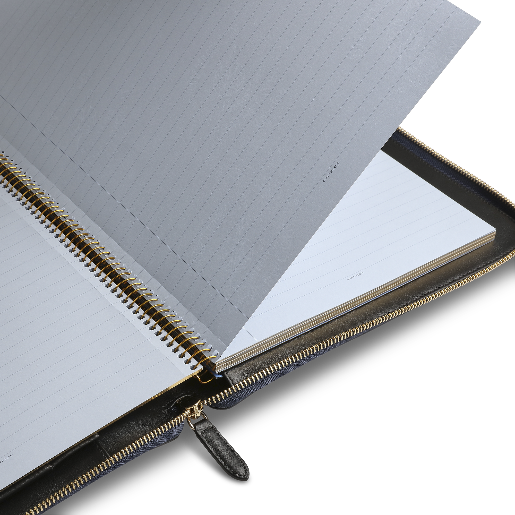 A4 Writing Folder with Zip in Panama - Navy