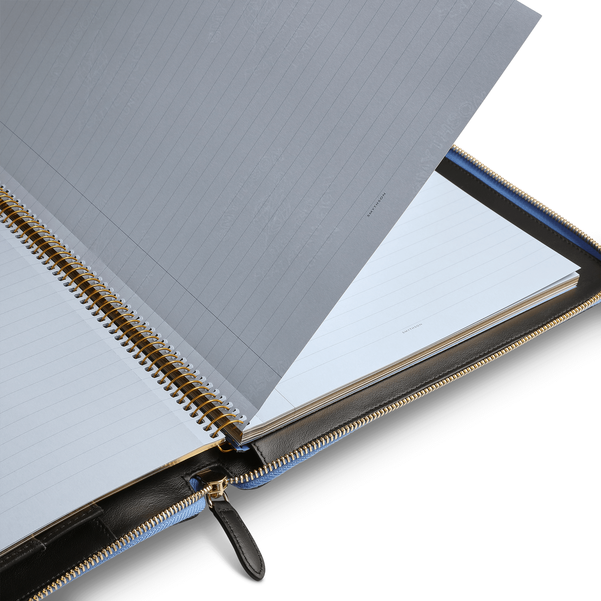 A4 Writing Folder with Zip in Panama - Nile Blue