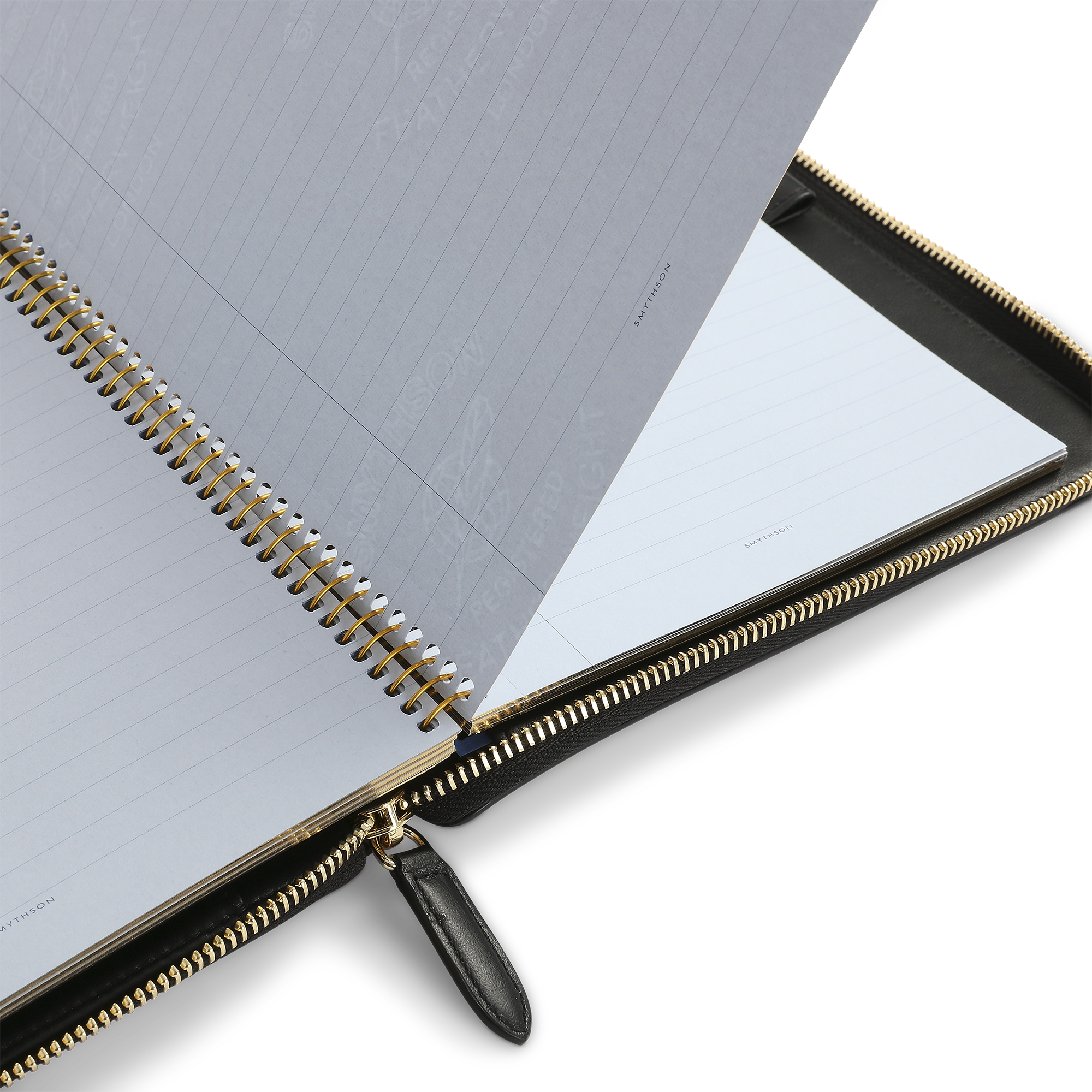 A5 Writing Folder with Zip in Panama - Black