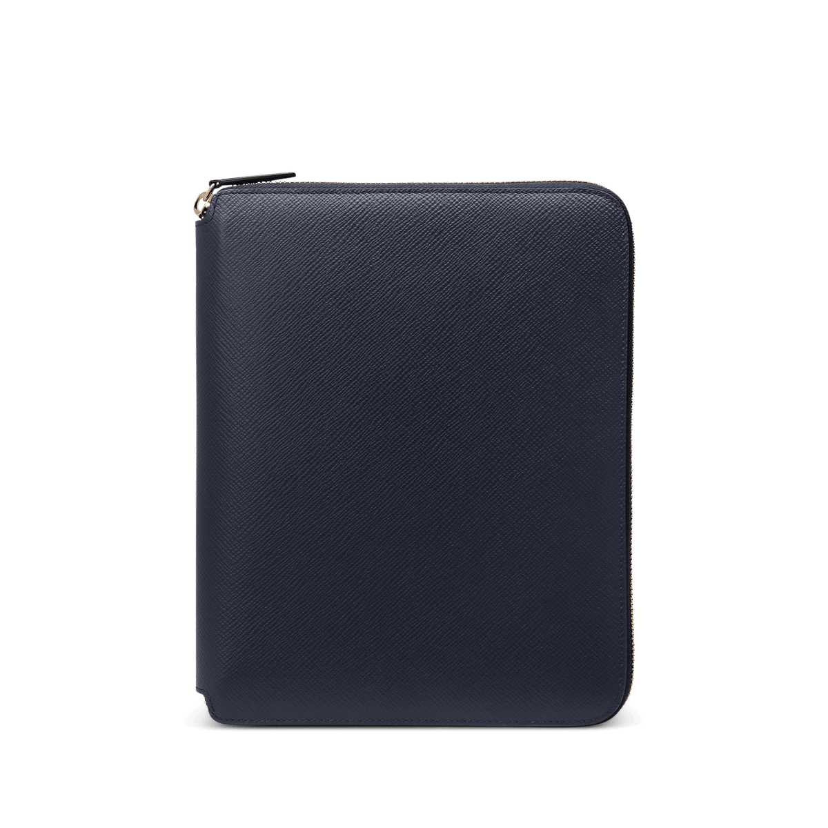 A5 Writing Folder with Zip in Panama in Navy | Smythson