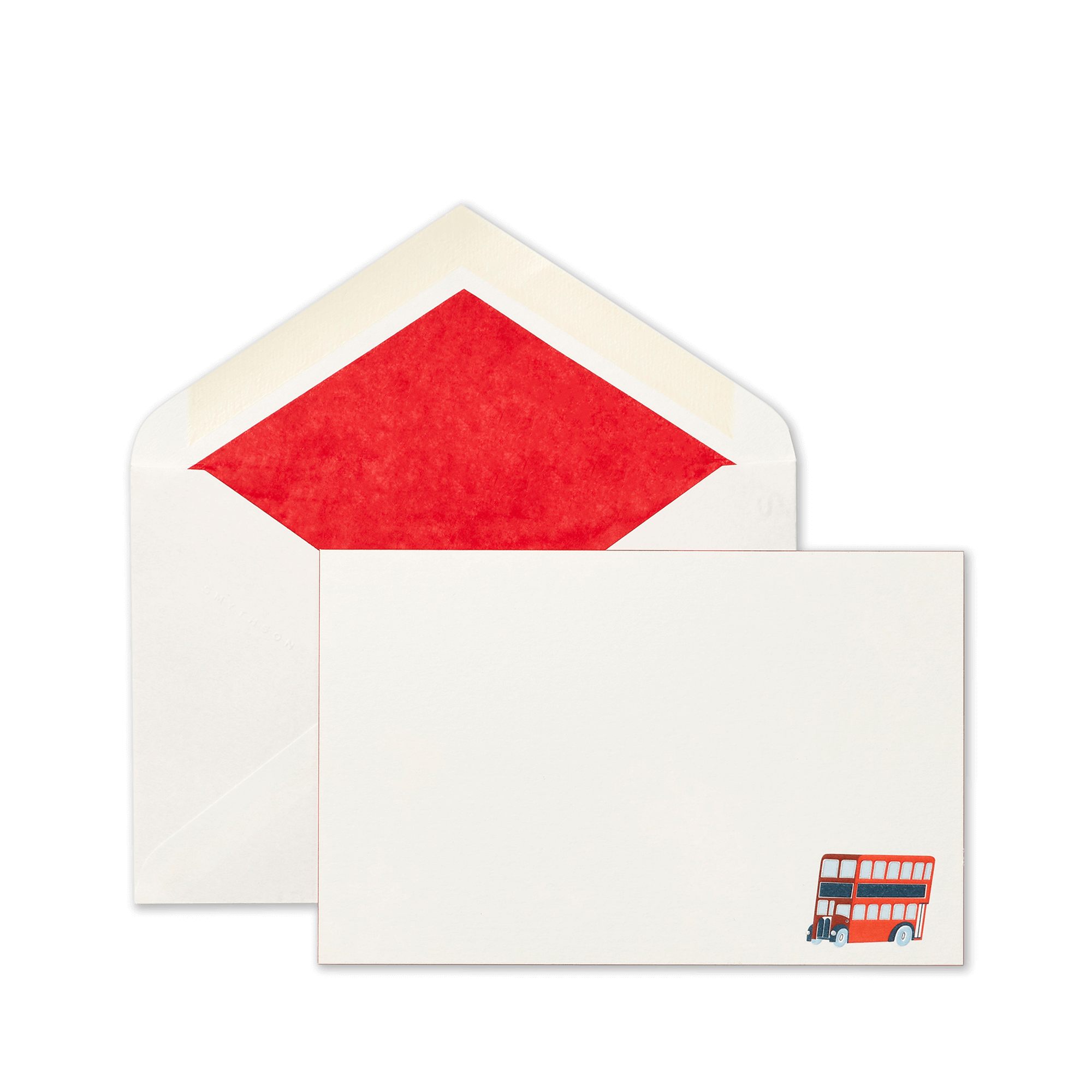 British Bus Motif Correspondence Cards - White