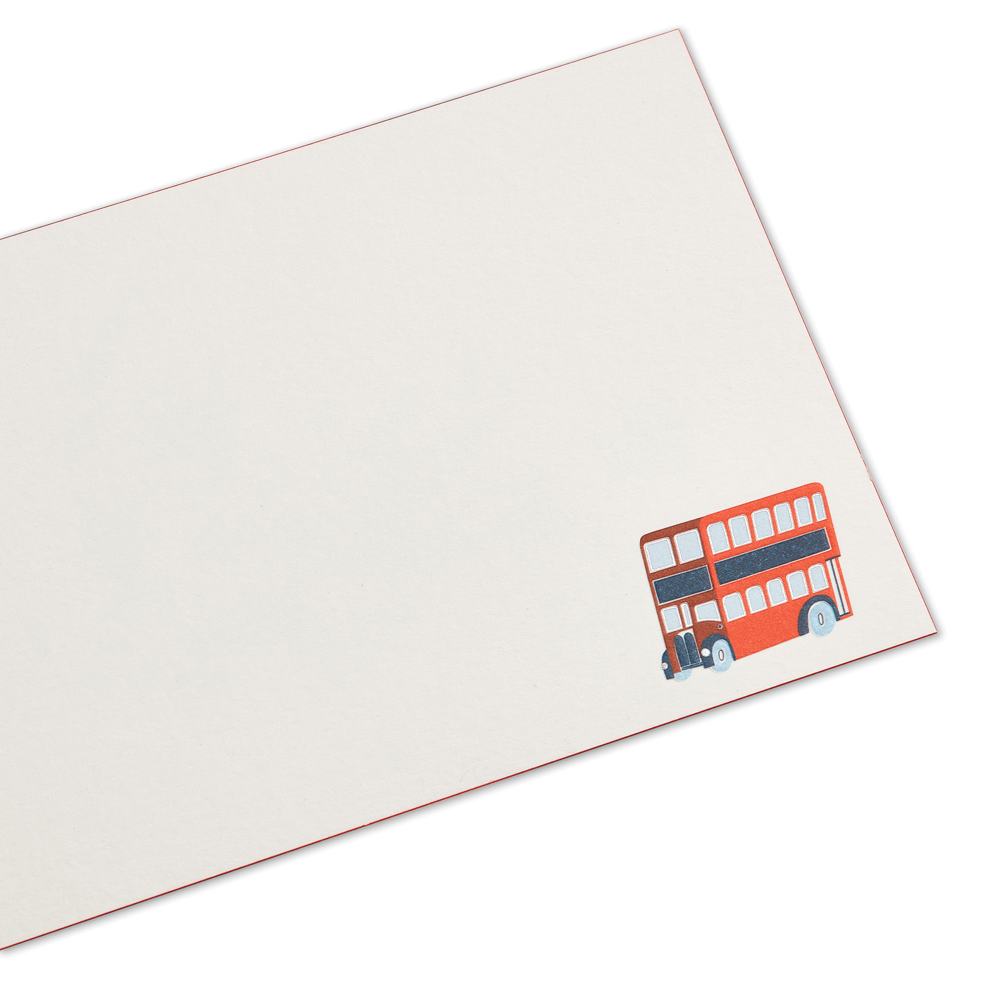British Bus Motif Correspondence Cards - White