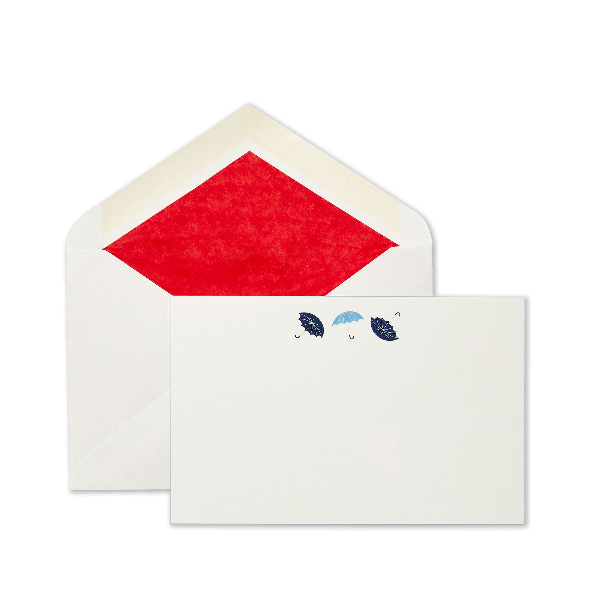 British Umbrellas Motif Correspondence Cards - White