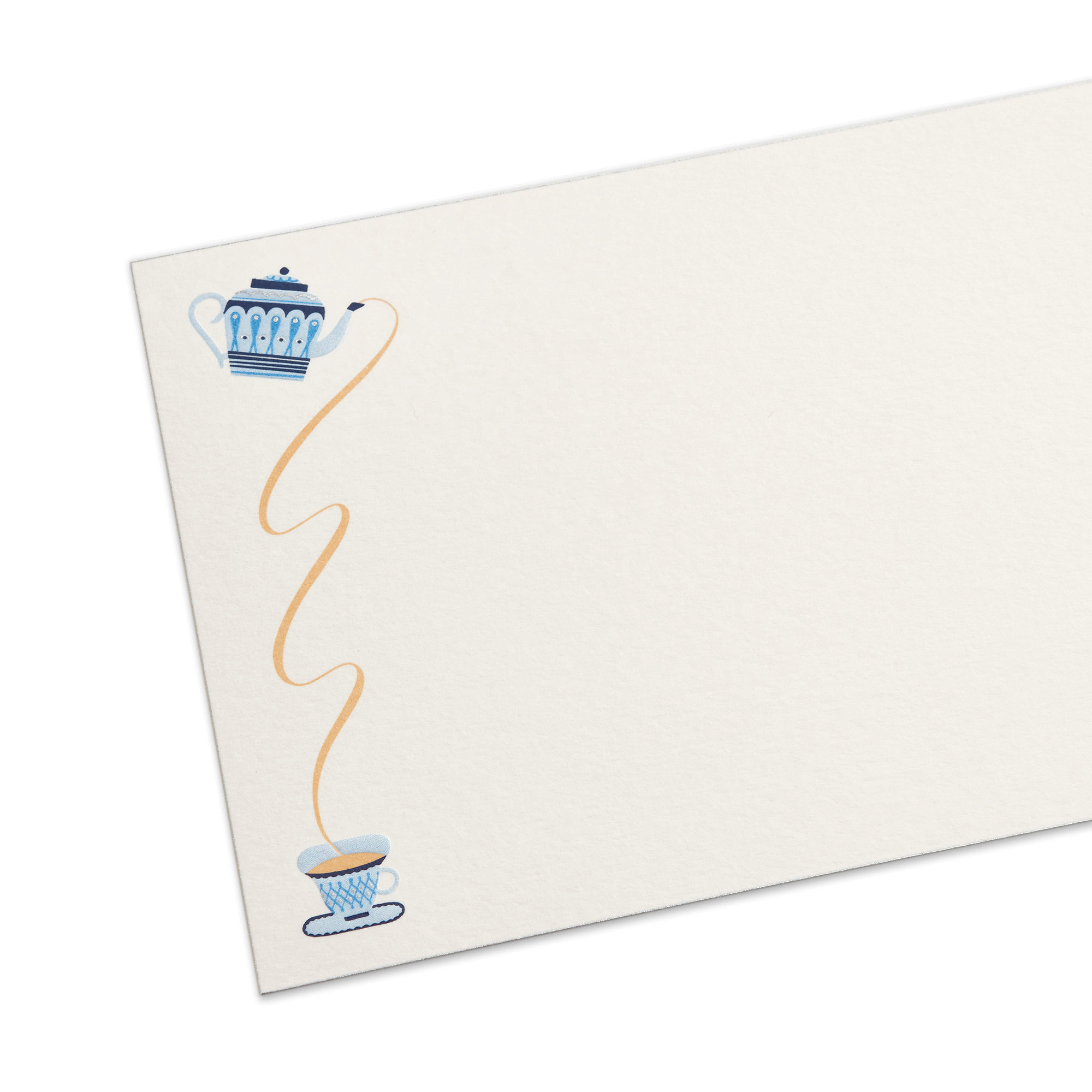 Teapot Motif Correspondence Card Set - White