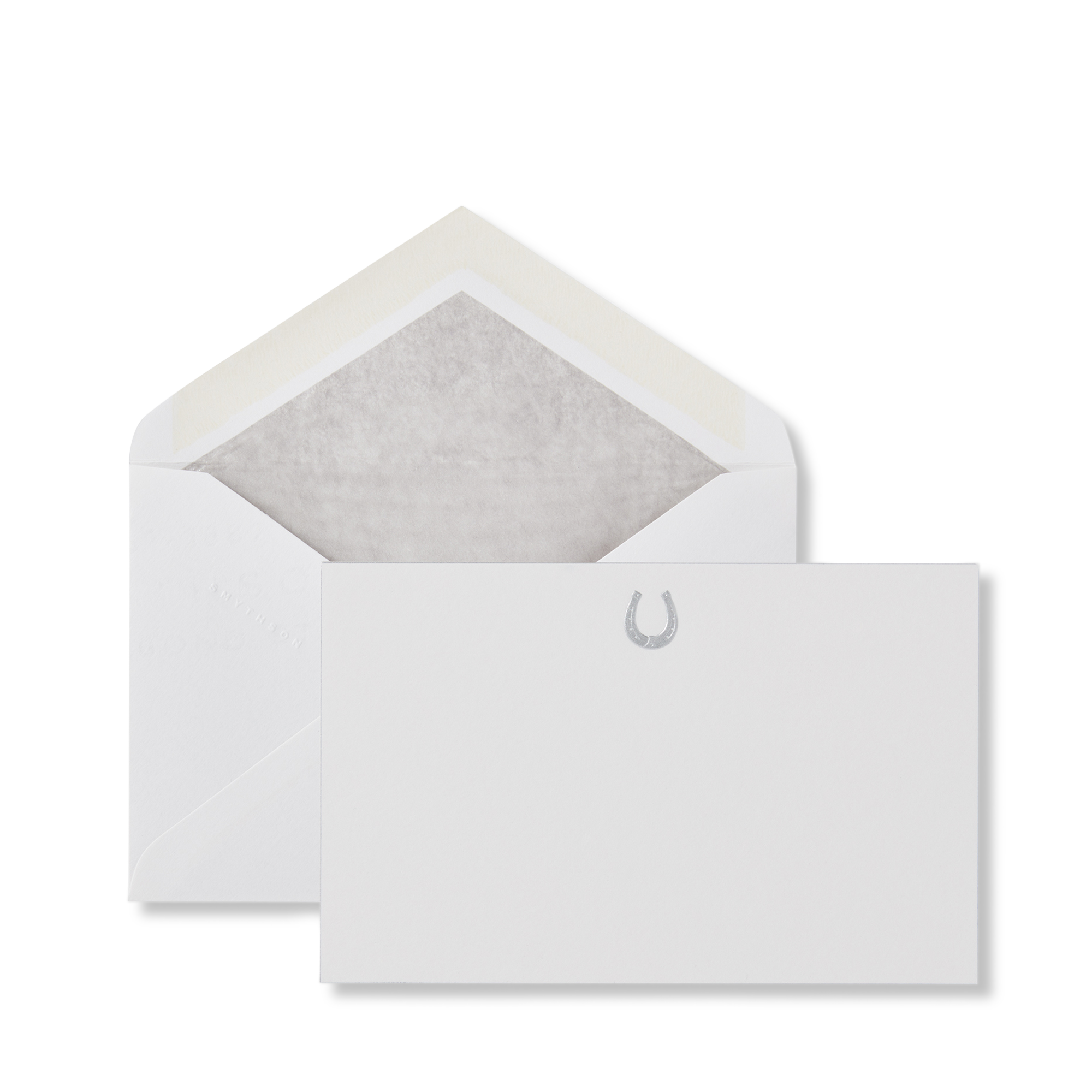 Horseshoe Motif Correspondence Cards - White Wove