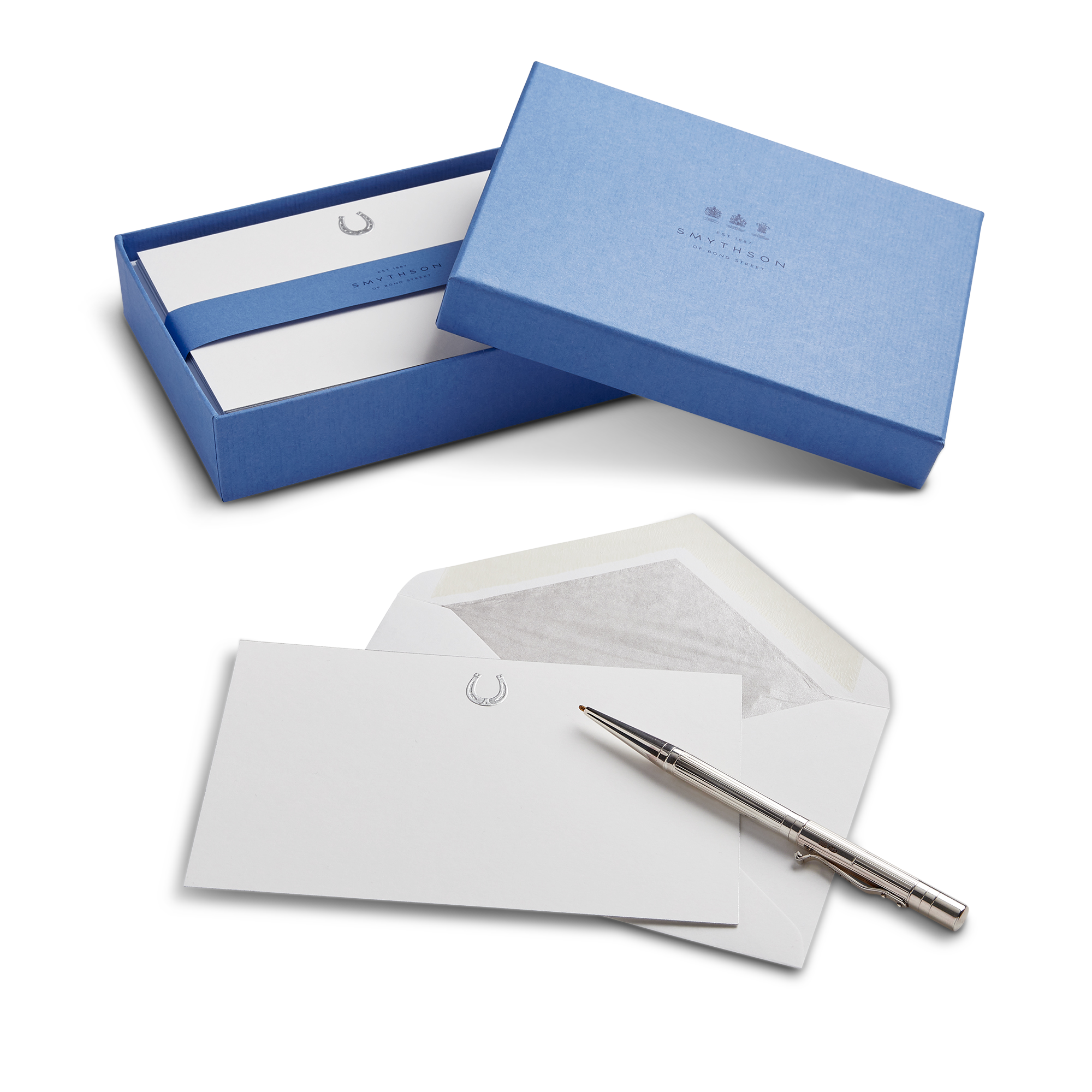 Horseshoe Motif Correspondence Cards - White Wove