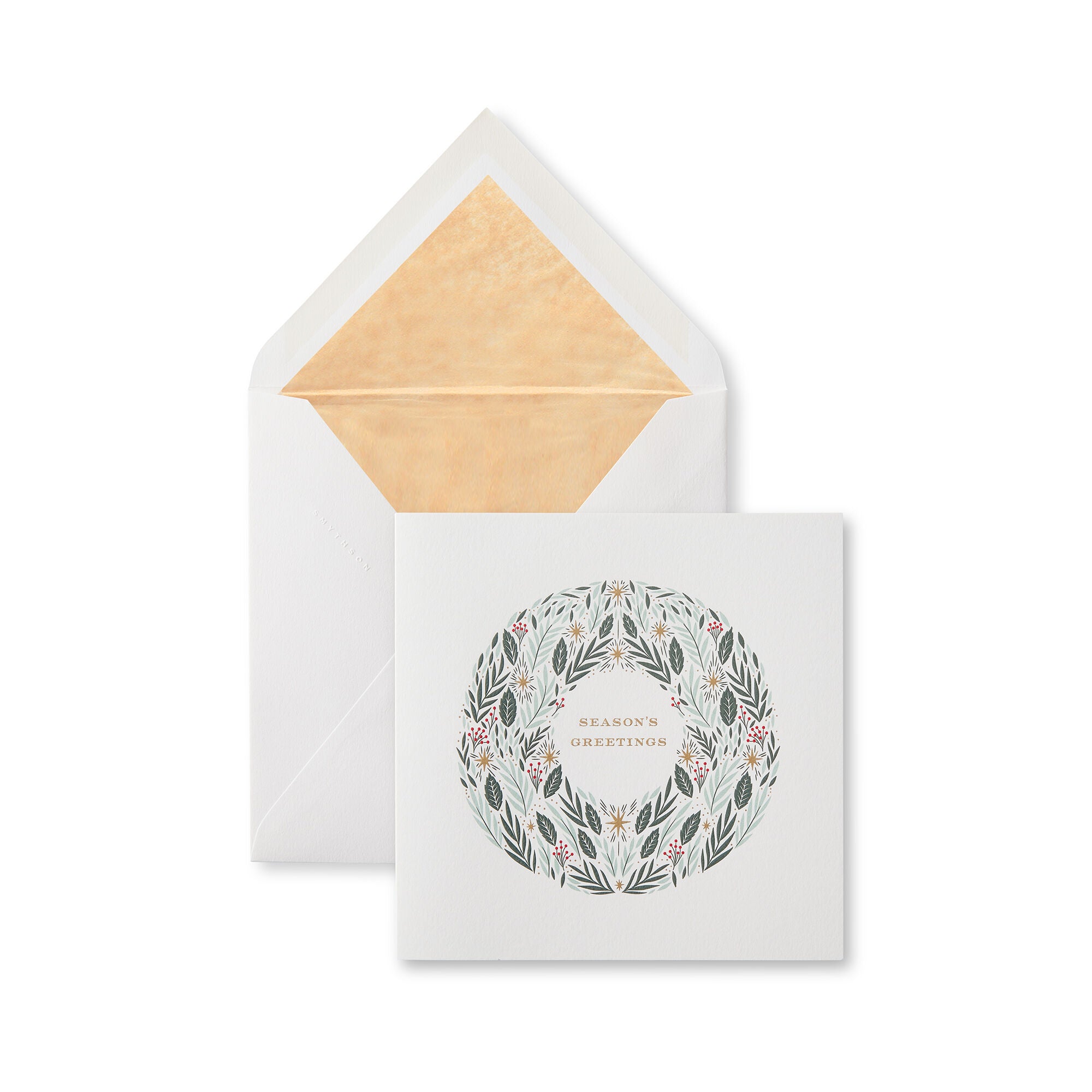 Wreath Christmas Card Set - White