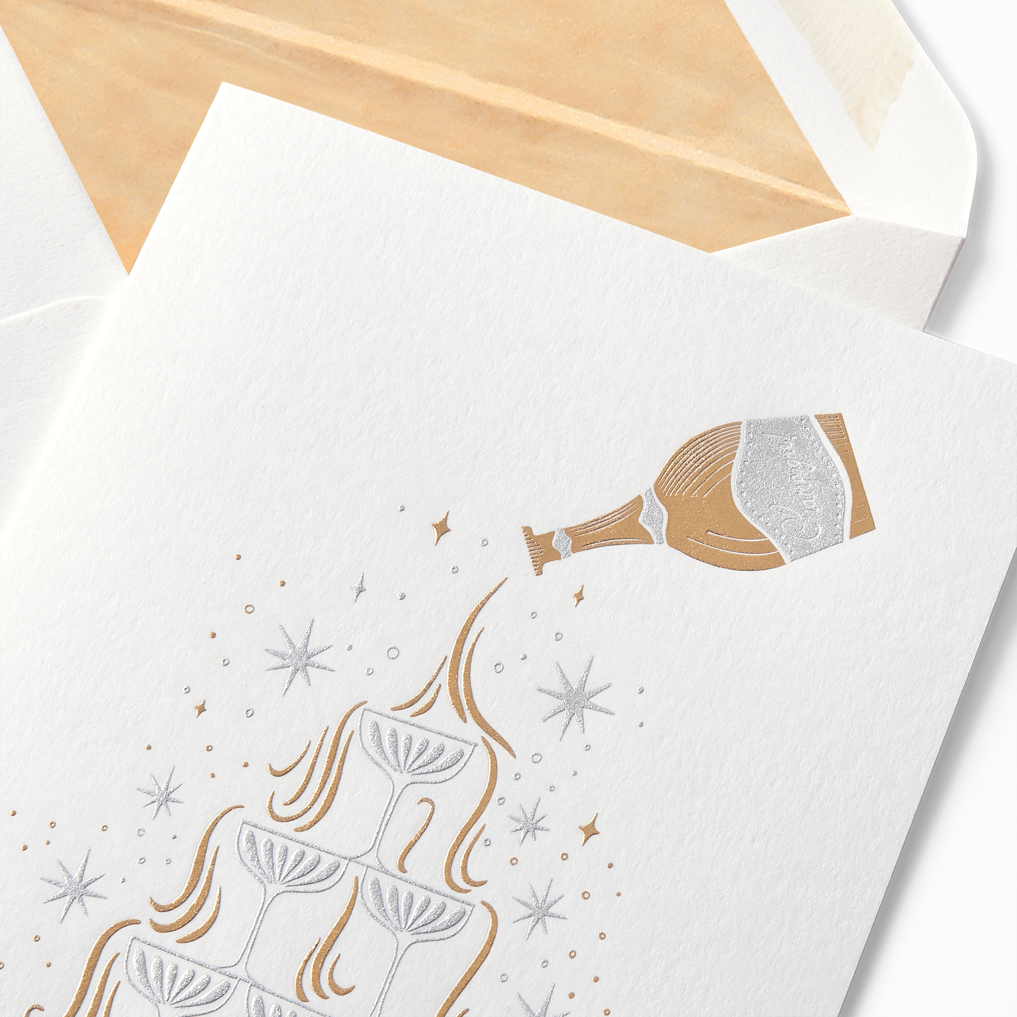 Champagne Christmas Card Set