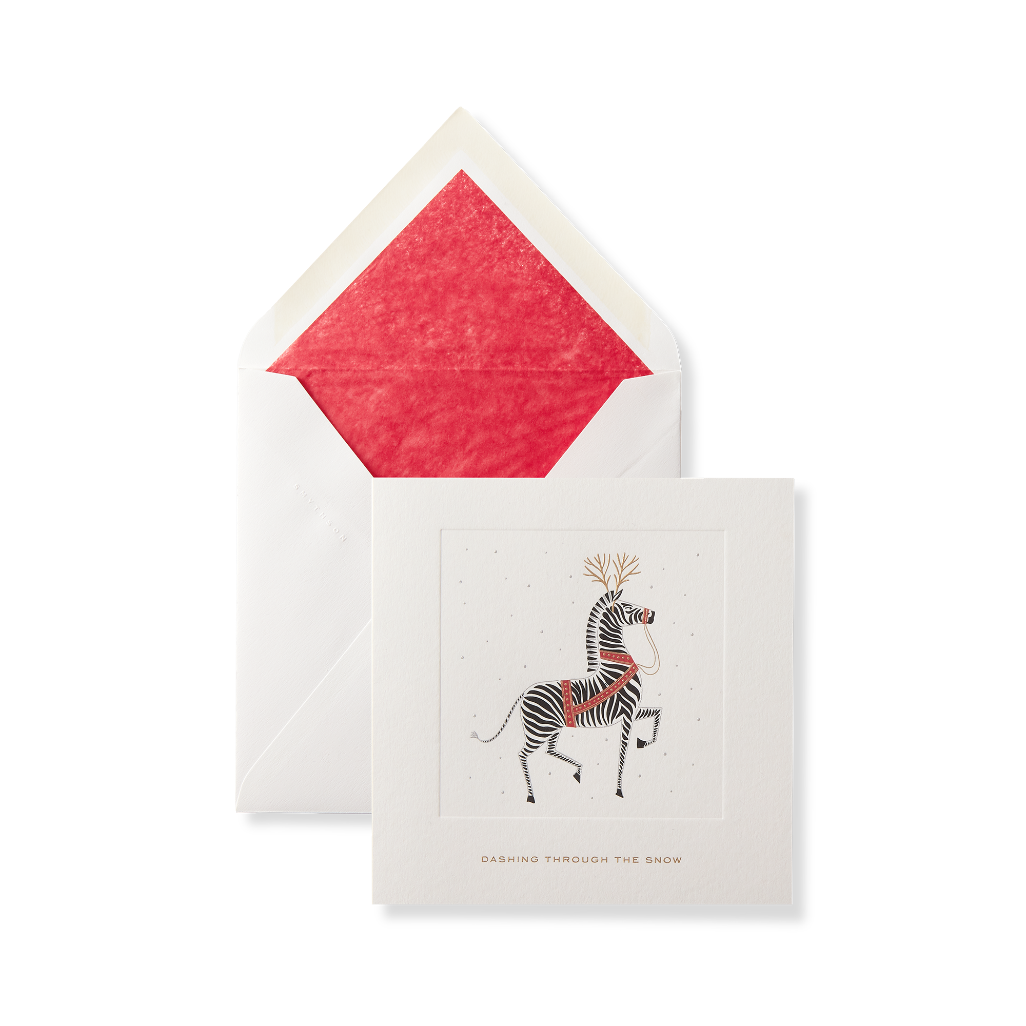 Dashing Through the Snow Zebra Christmas Card