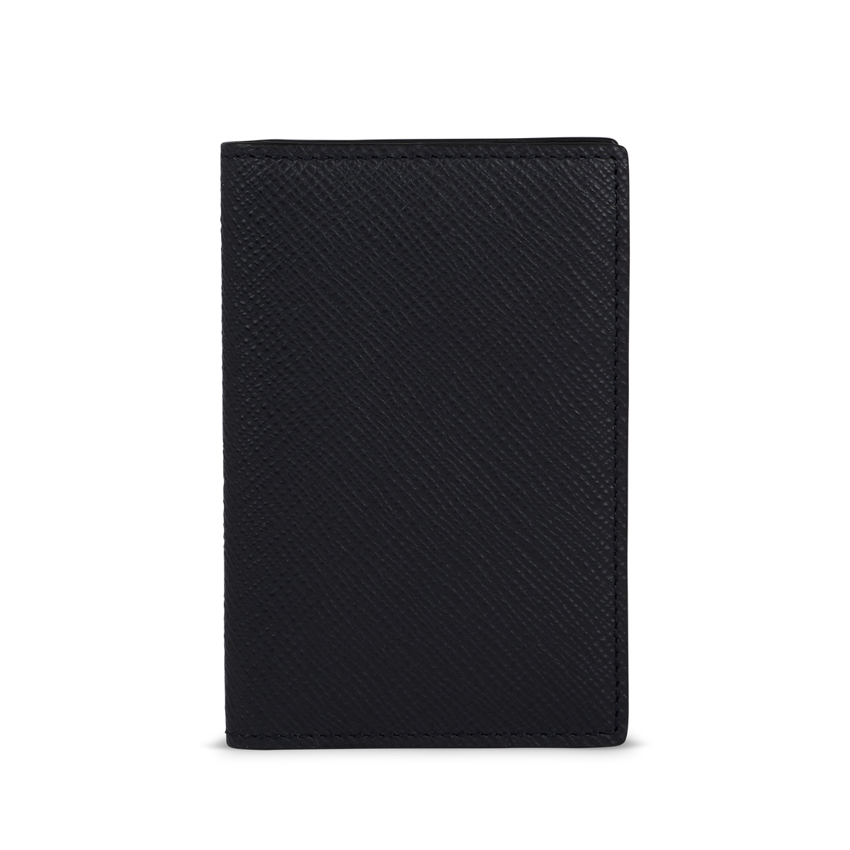 6 Card Slot Folded Card Holder in Panama in Black | Smythson