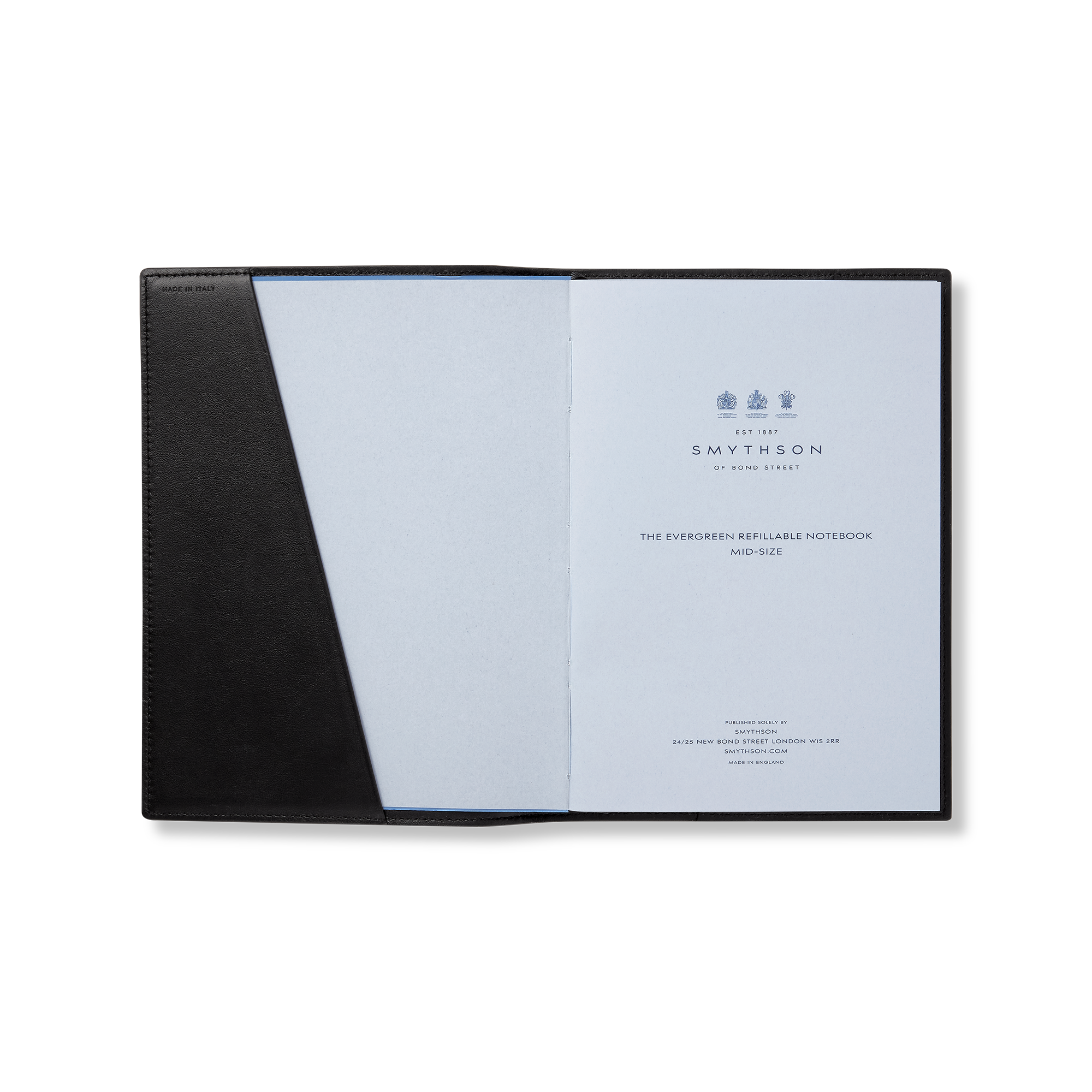 Evergreen Refillable Mid-Size Notebook in Ludlow - Black