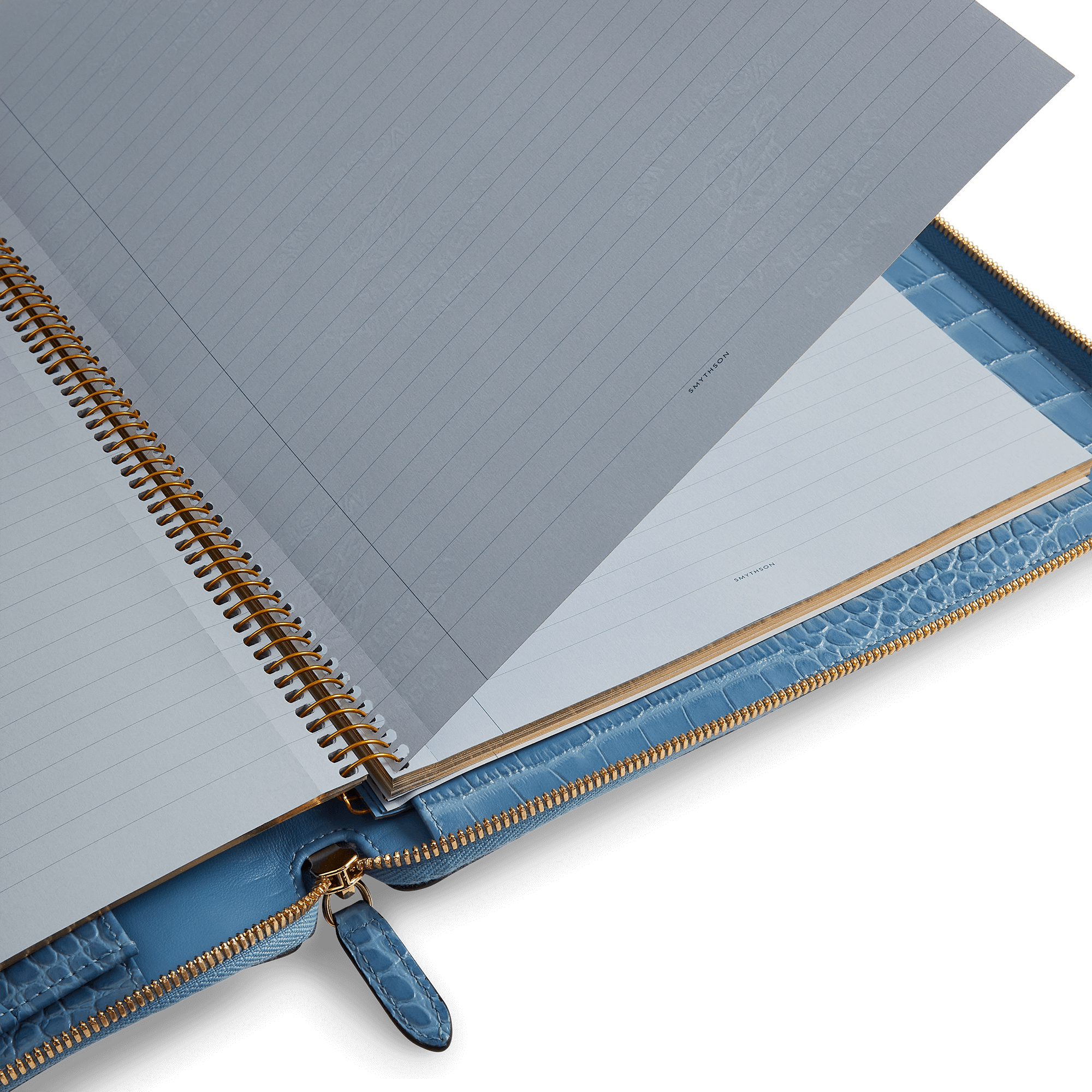 A4 Writing Folder with Zip in Mara - Nile Blue