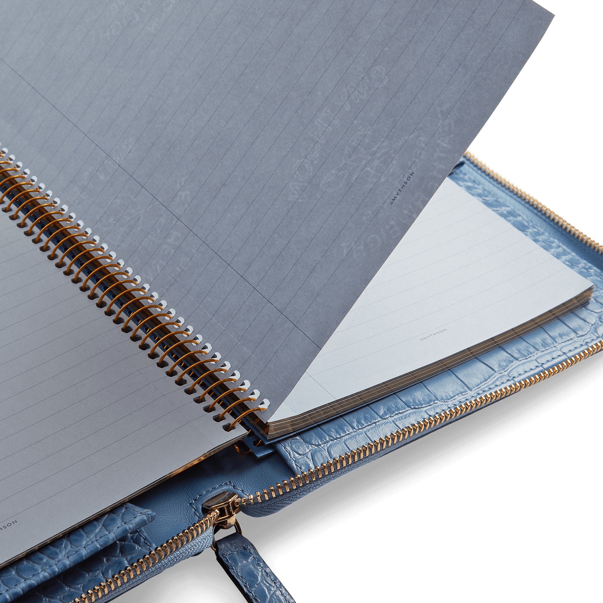 A5 Writing Folder with Zip in Mara - Nile Blue